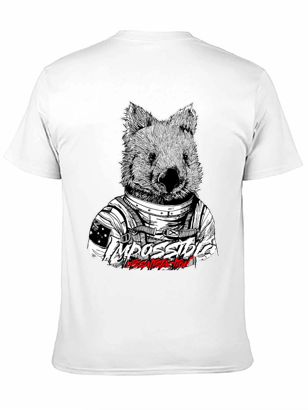 Astronaut Wombat Graphic Tee - Impossible Dissatisfaction Design