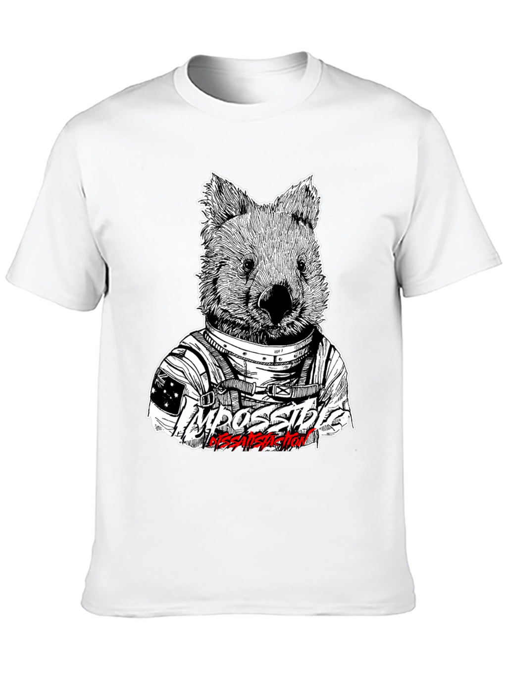 Astronaut Wombat Graphic Tee - Impossible Dissatisfaction Design