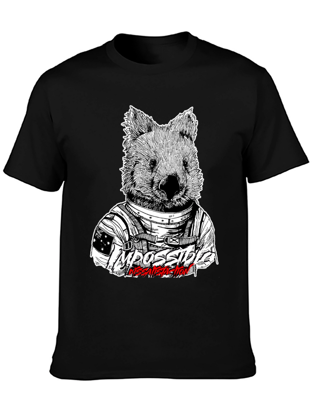 Astronaut Wombat Graphic Tee - Impossible Dissatisfaction Design
