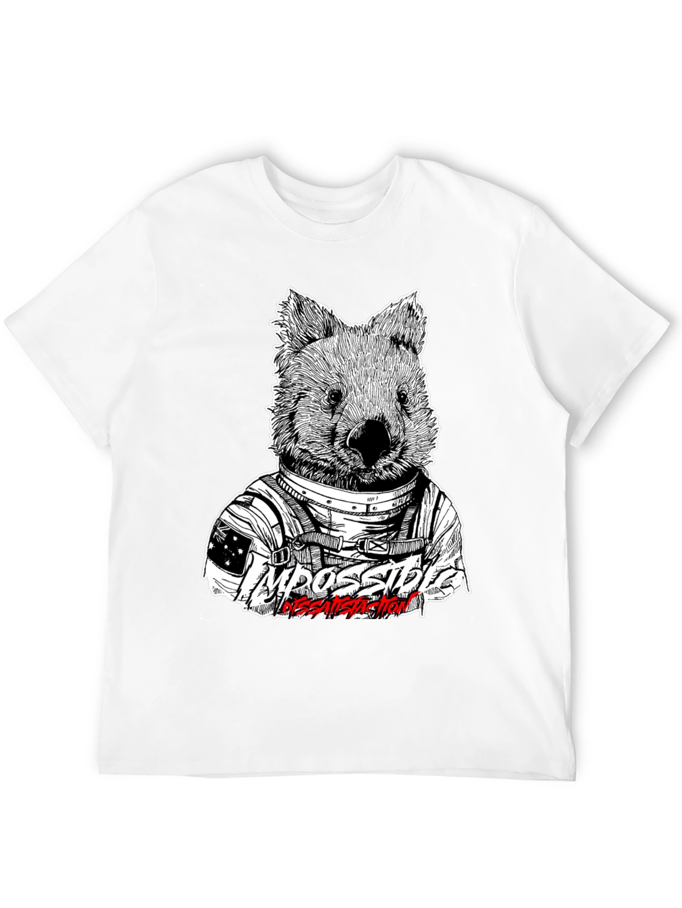 Astronaut Wombat Graphic Tee - Impossible Dissatisfaction Design
