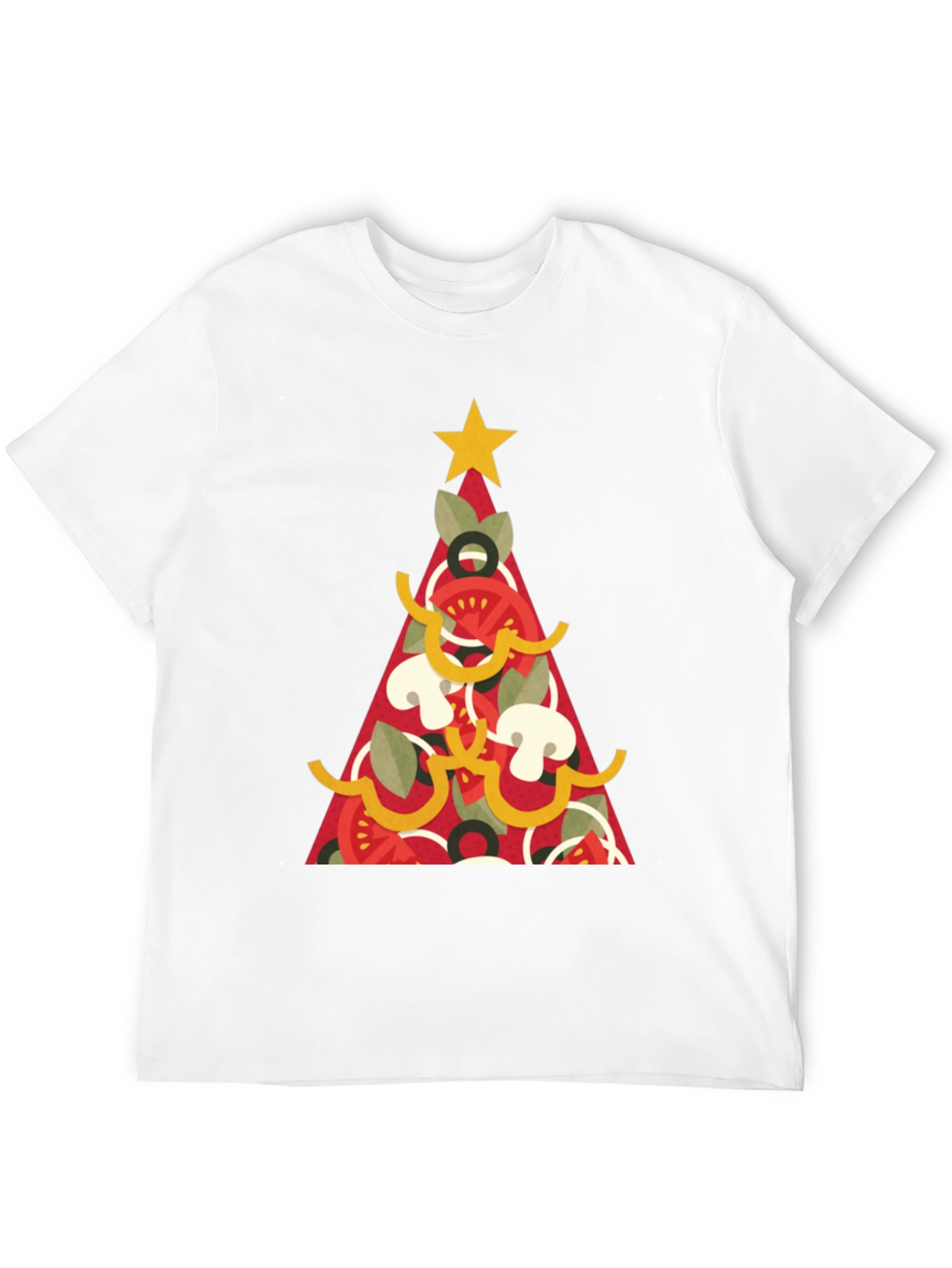 Pizza Christmas Tree Graphic Tee - Holiday Apparel