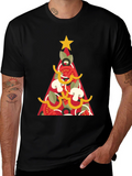 Pizza Christmas Tree Graphic Tee - Holiday Apparel