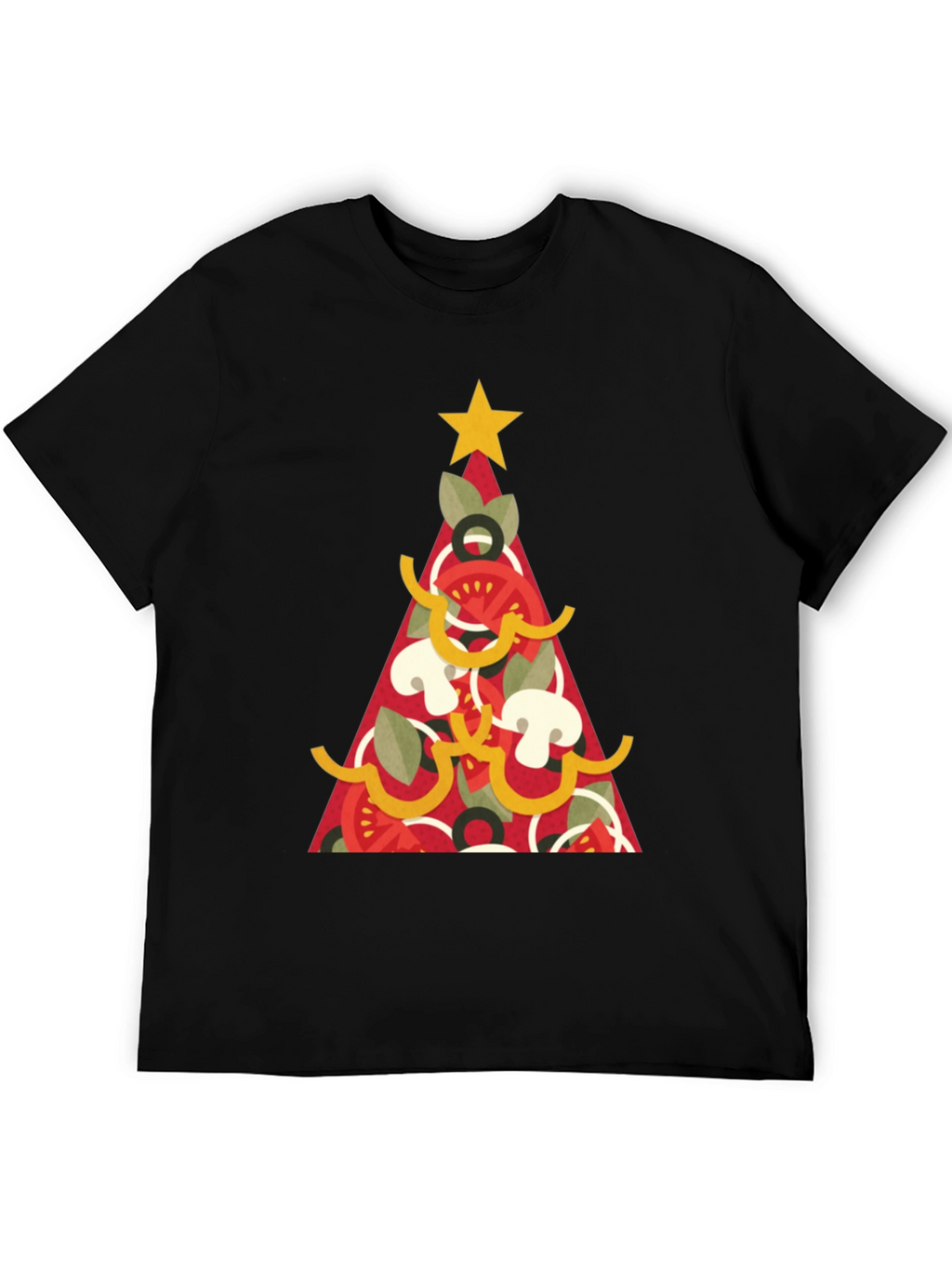 Pizza Christmas Tree Graphic Tee - Holiday Apparel