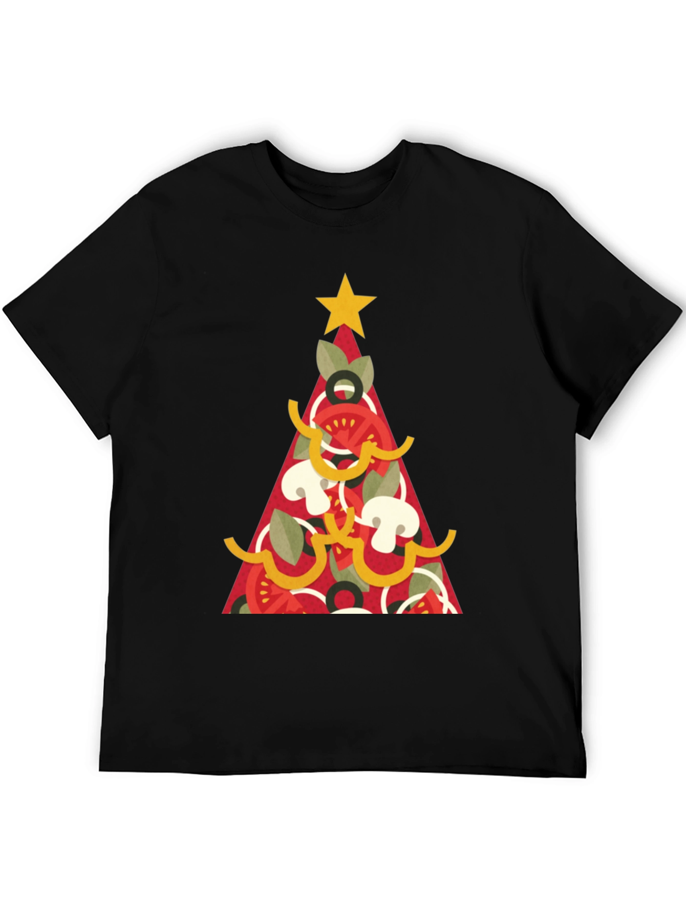 Pizza Christmas Tree Graphic Tee - Holiday Apparel