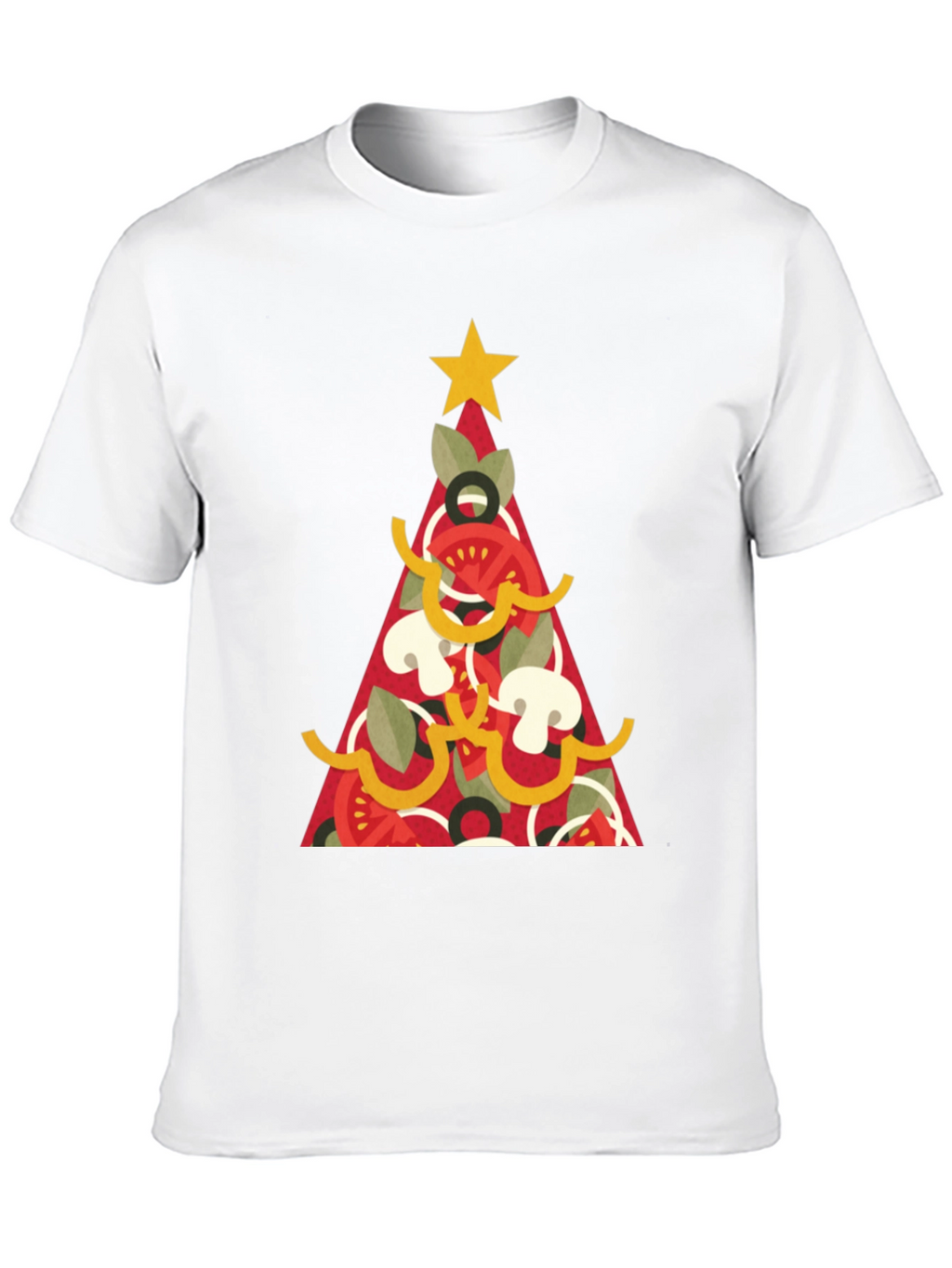 Pizza Christmas Tree Graphic Tee - Holiday Apparel