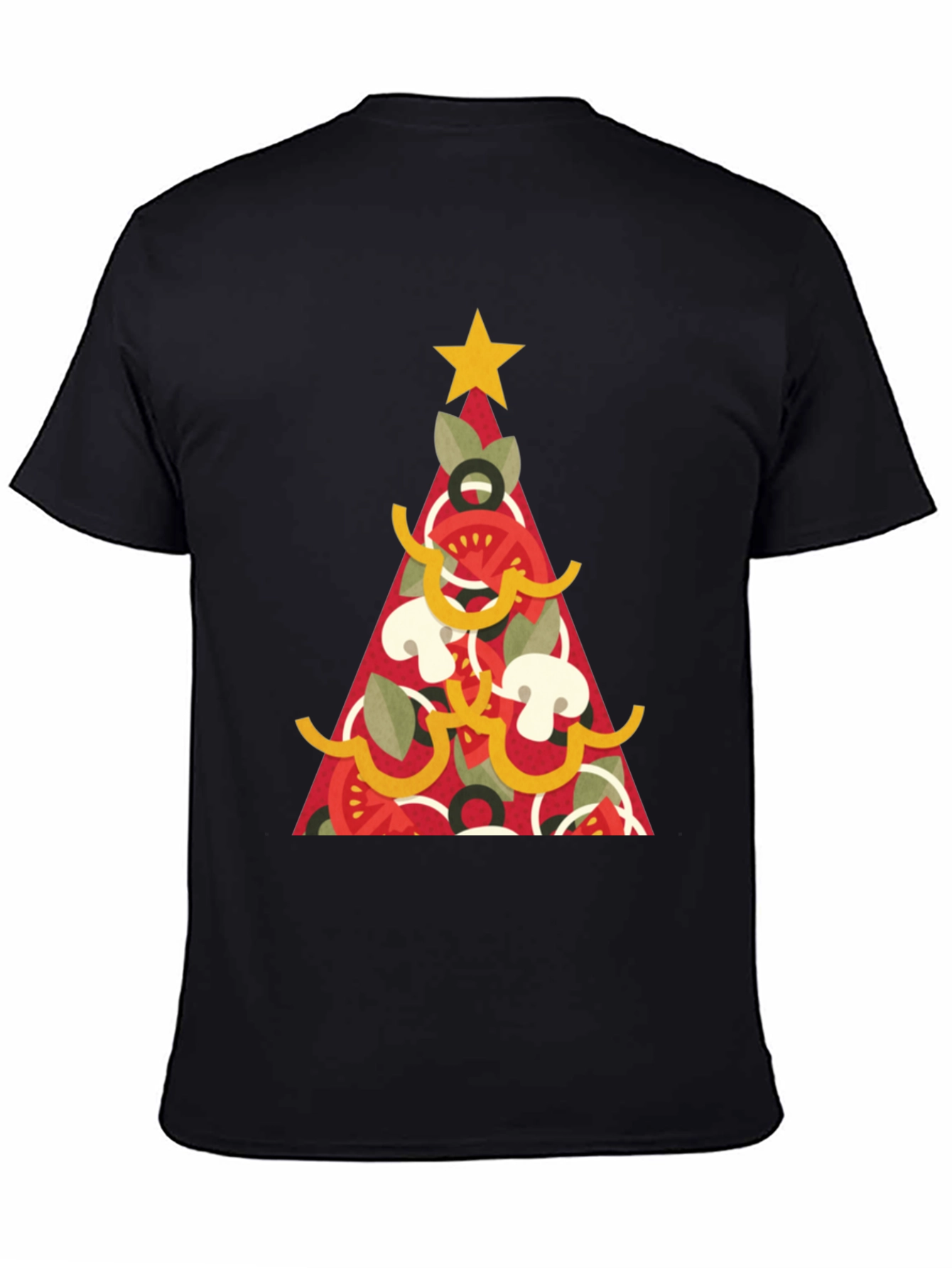 Pizza Christmas Tree Graphic Tee - Holiday Apparel