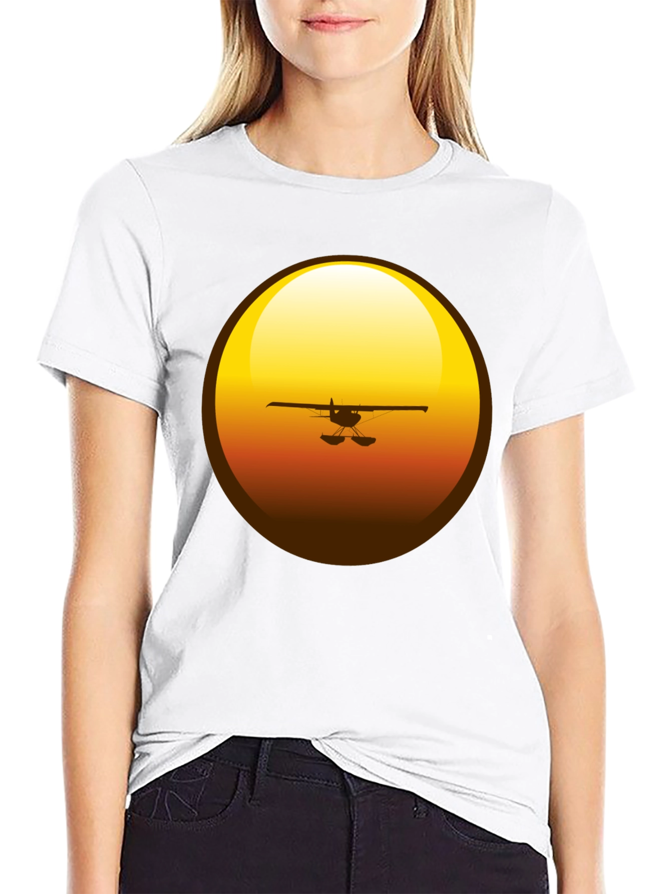 Sunset Plane Graphic T-Shirt