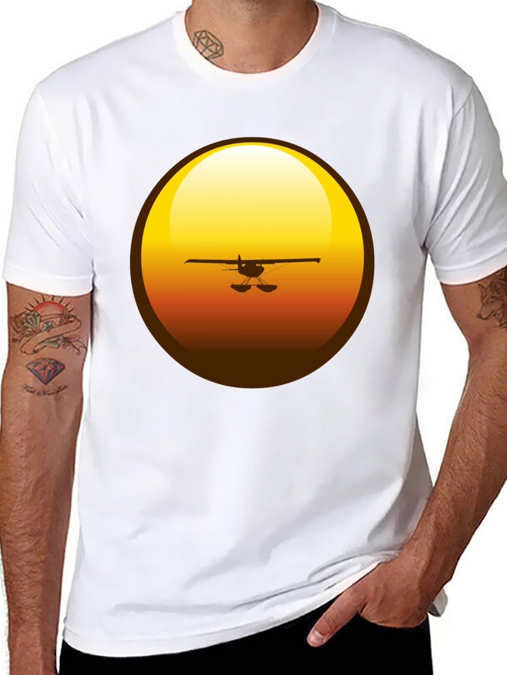 Sunset Plane Graphic T-Shirt
