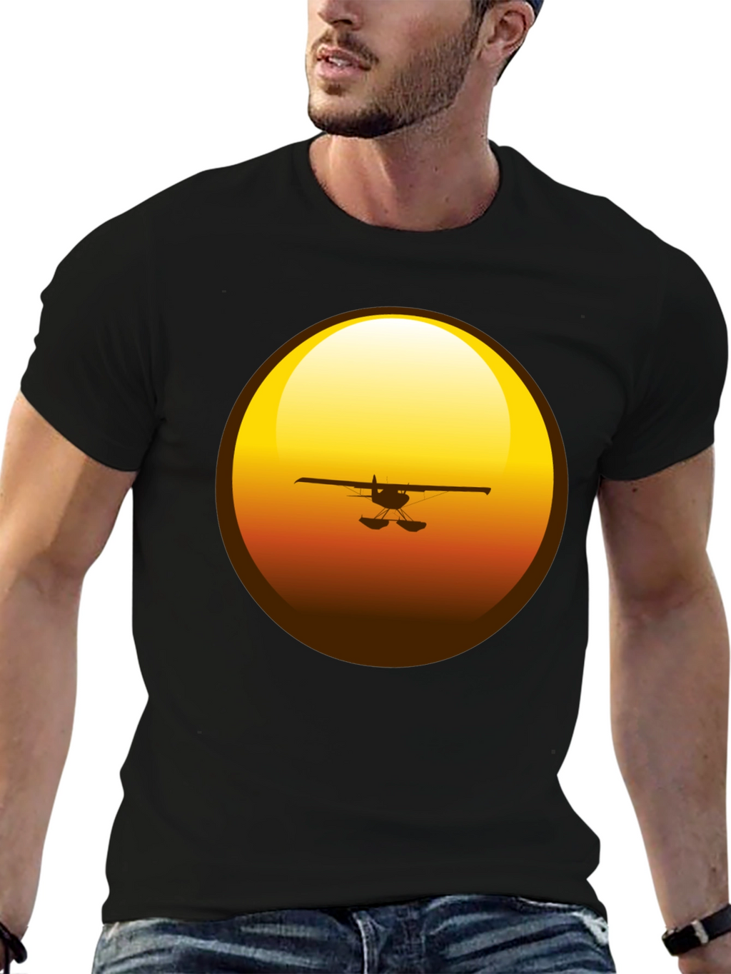 Sunset Plane Graphic T-Shirt