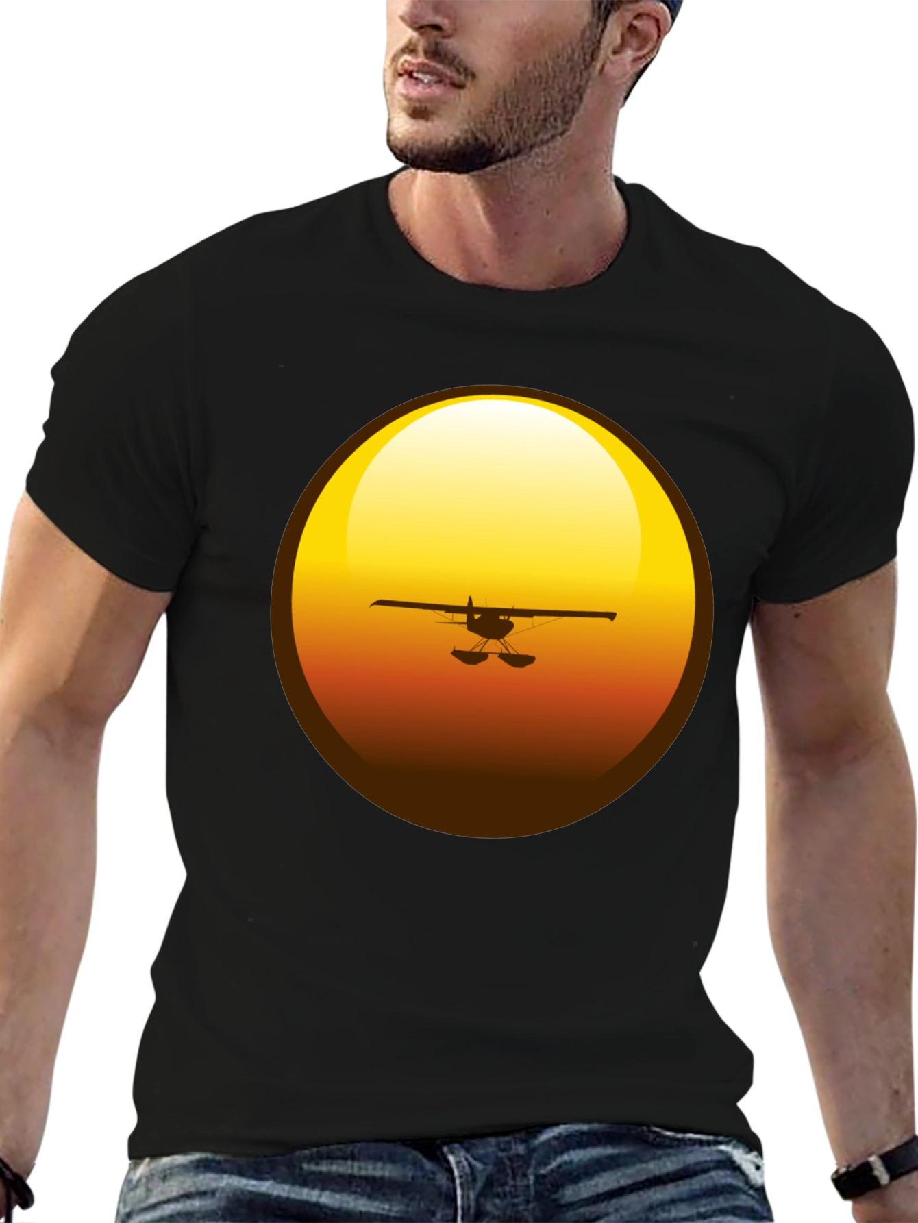 Sunset Plane Graphic T-Shirt