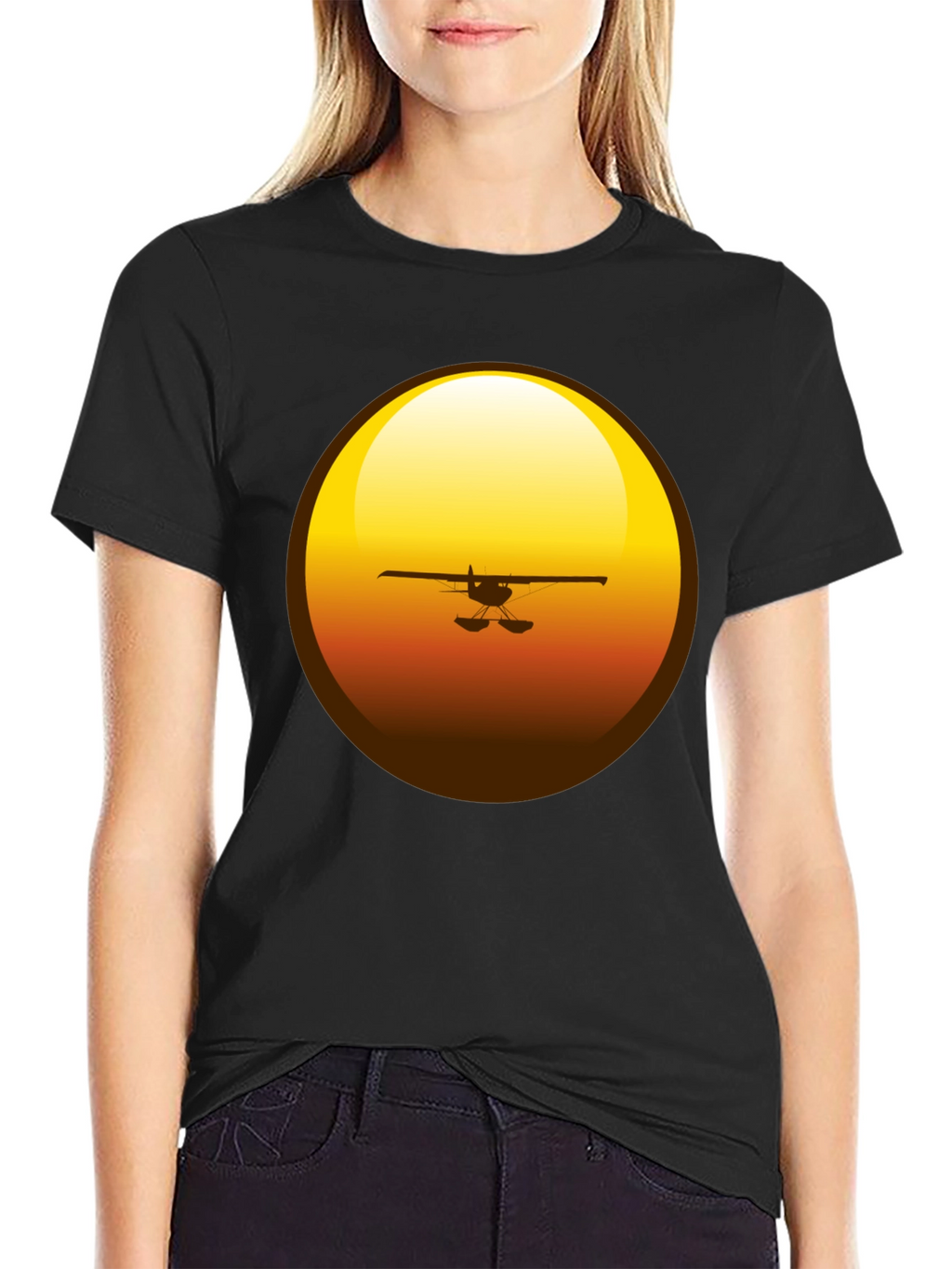 Sunset Plane Graphic T-Shirt
