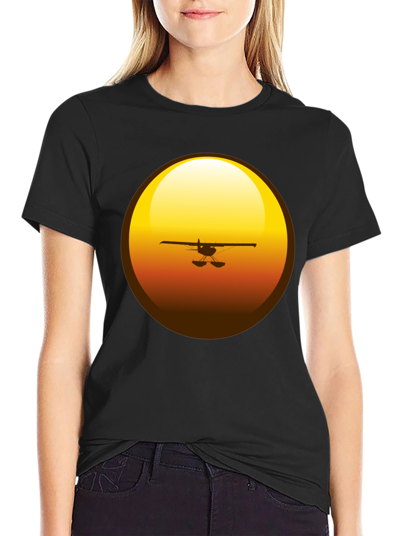 Sunset Plane Graphic T-Shirt
