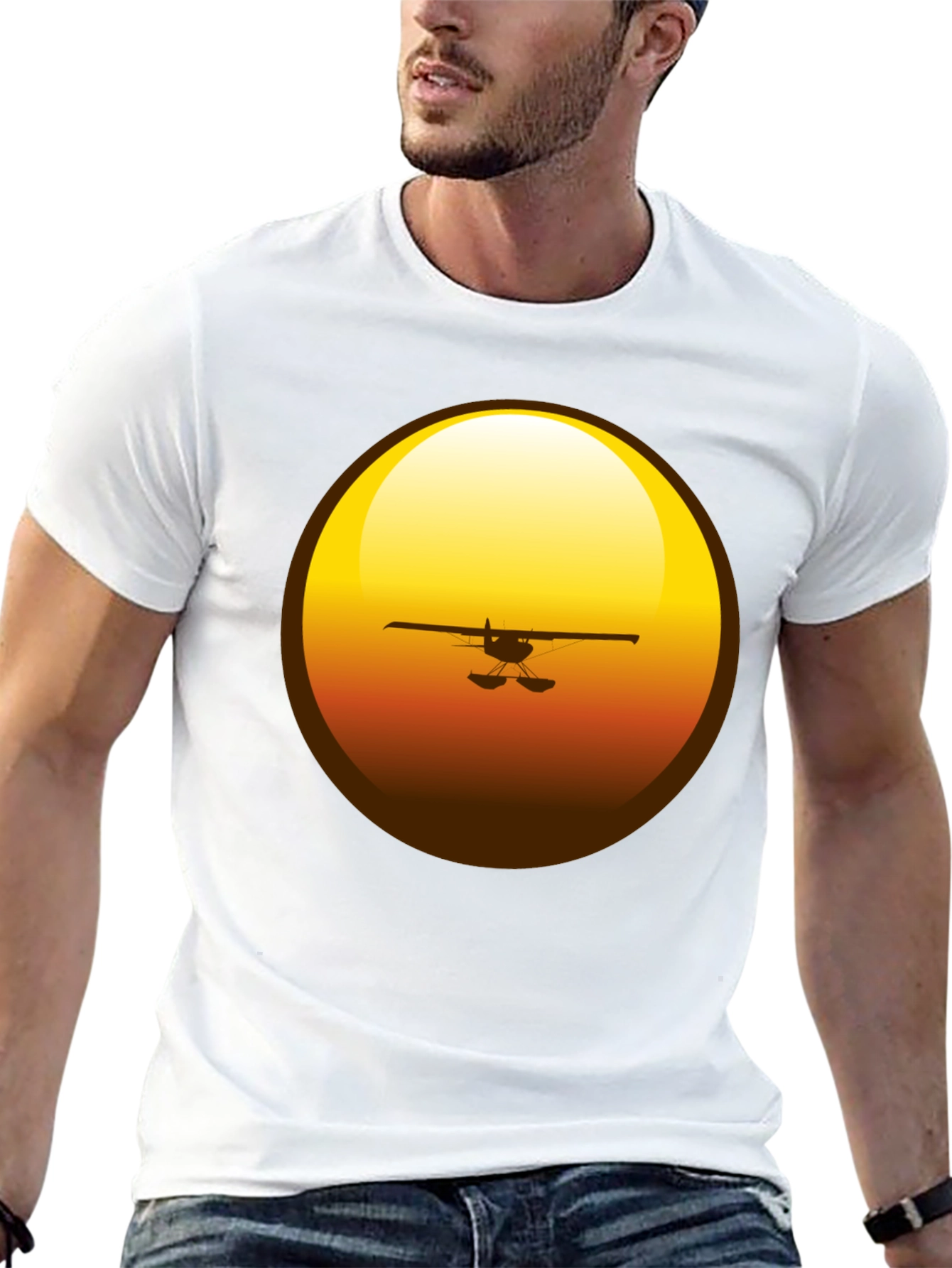 Sunset Plane Graphic T-Shirt