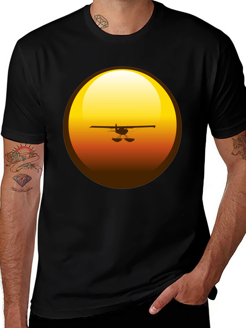 Sunset Plane Graphic T-Shirt