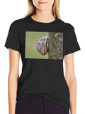 Snail on Tree Black T-Shirt