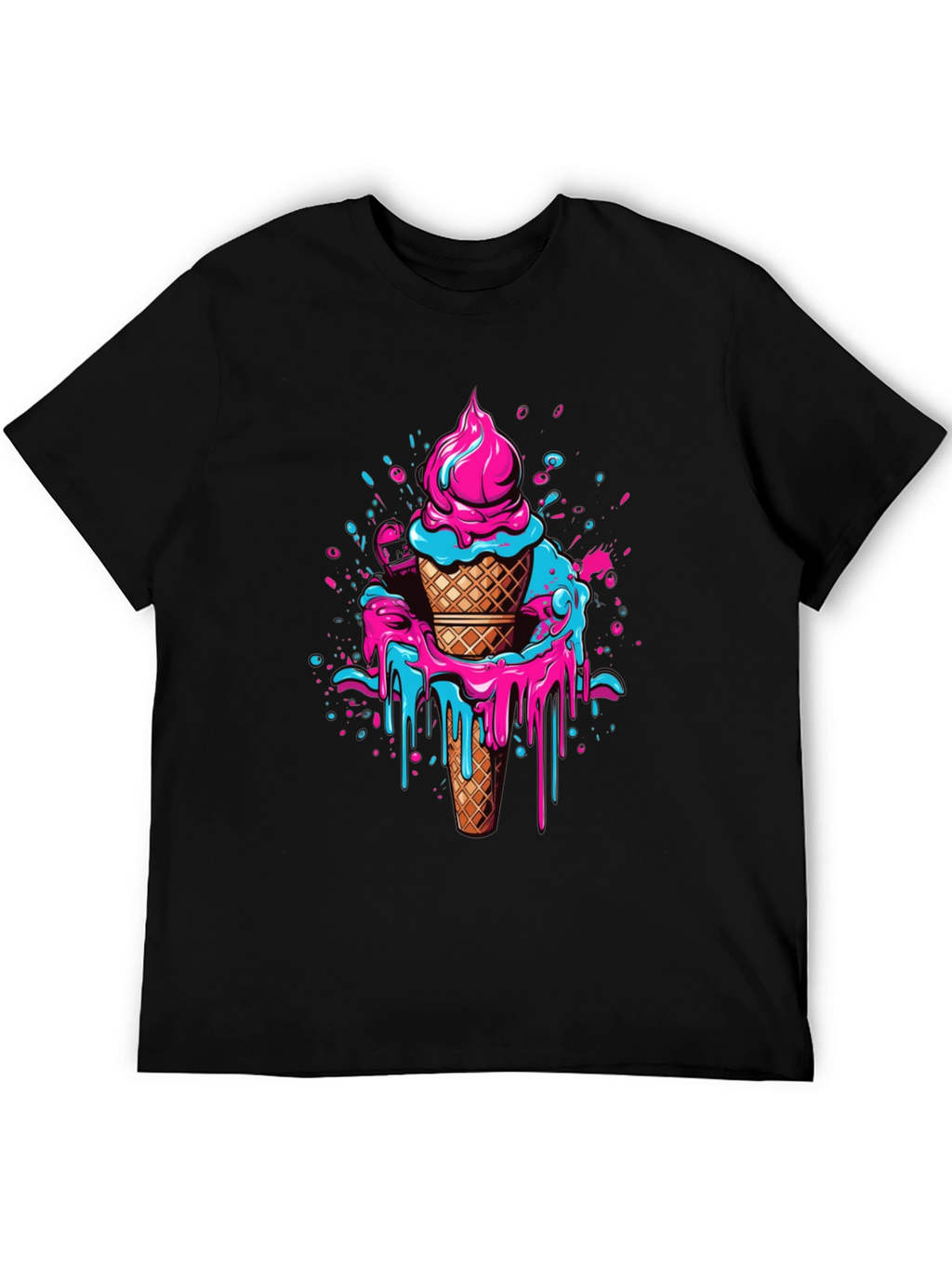 Ice Cream Drip Graphic Tee - Cool Casual Style