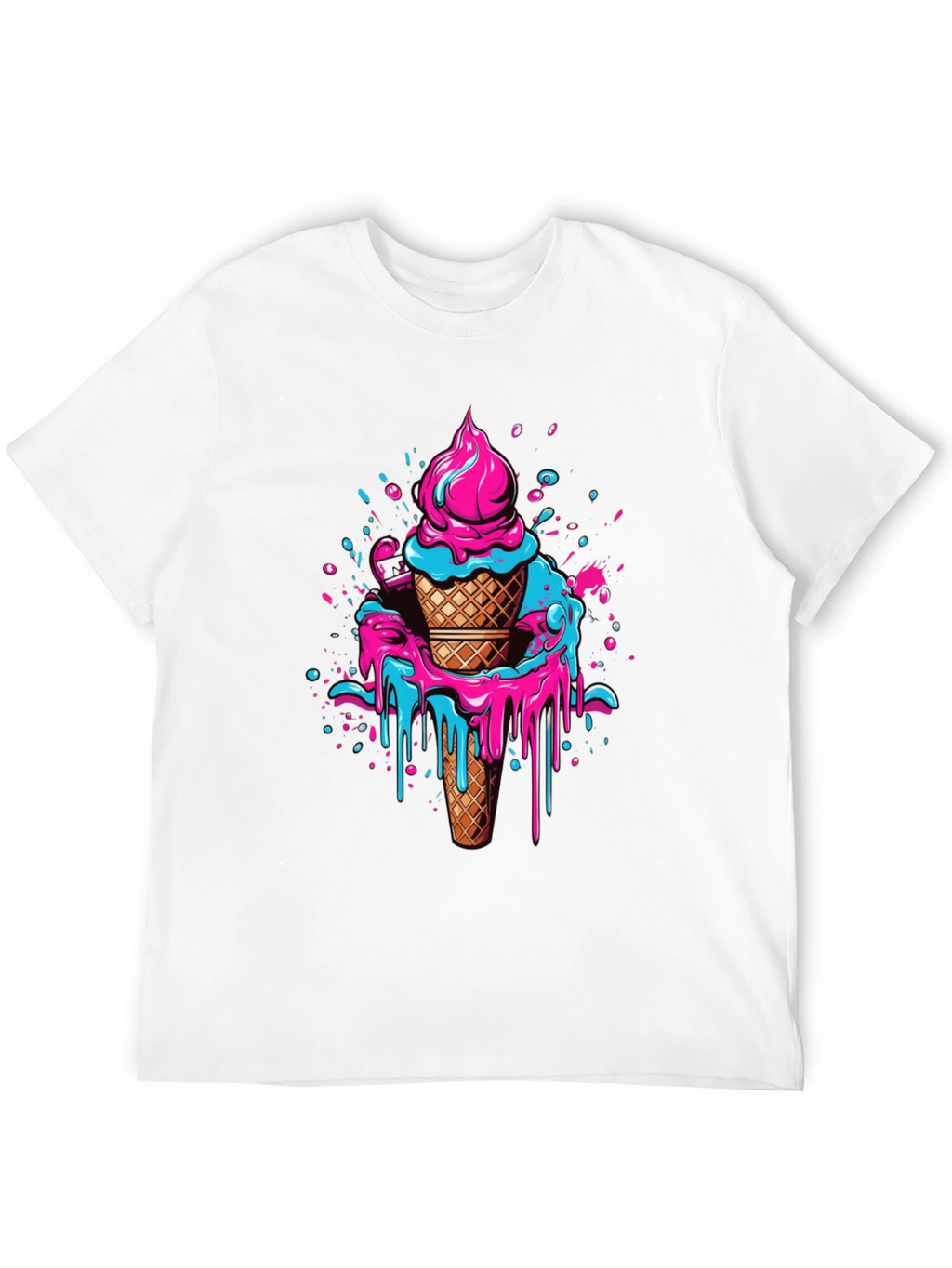 Ice Cream Drip Graphic Tee - Cool Casual Style