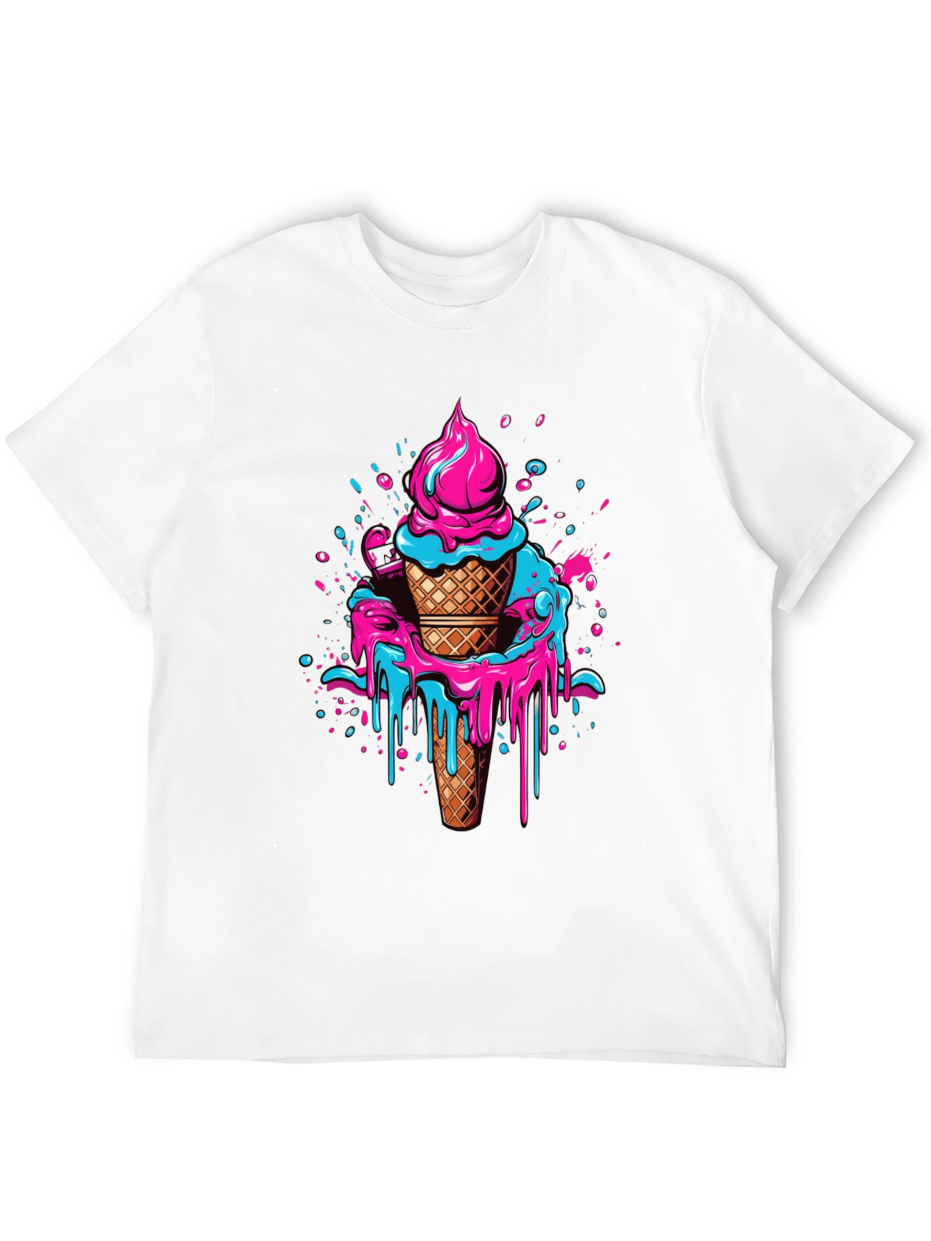 Ice Cream Drip Graphic Tee - Cool Casual Style