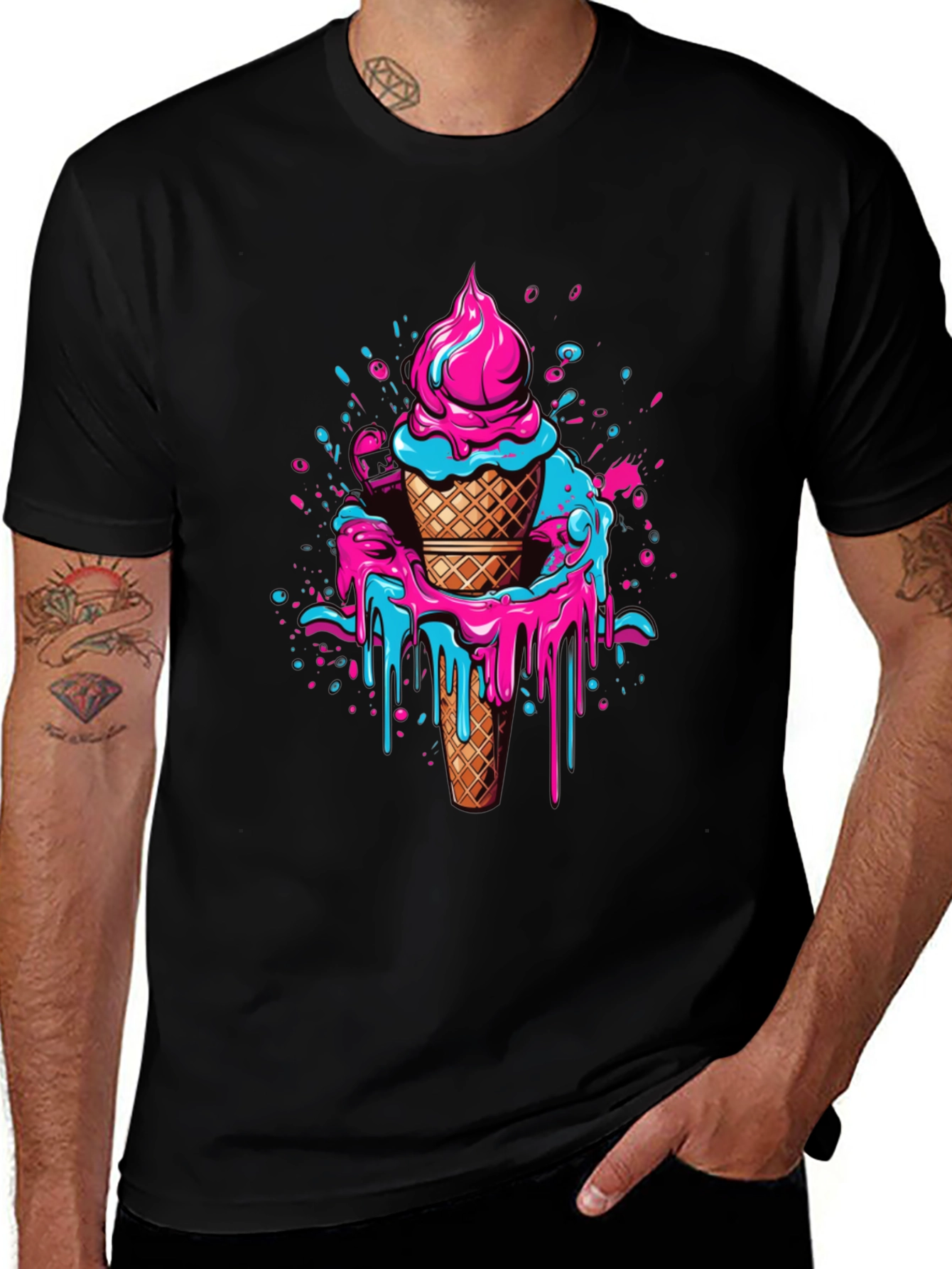 Ice Cream Drip Graphic Tee - Cool Casual Style