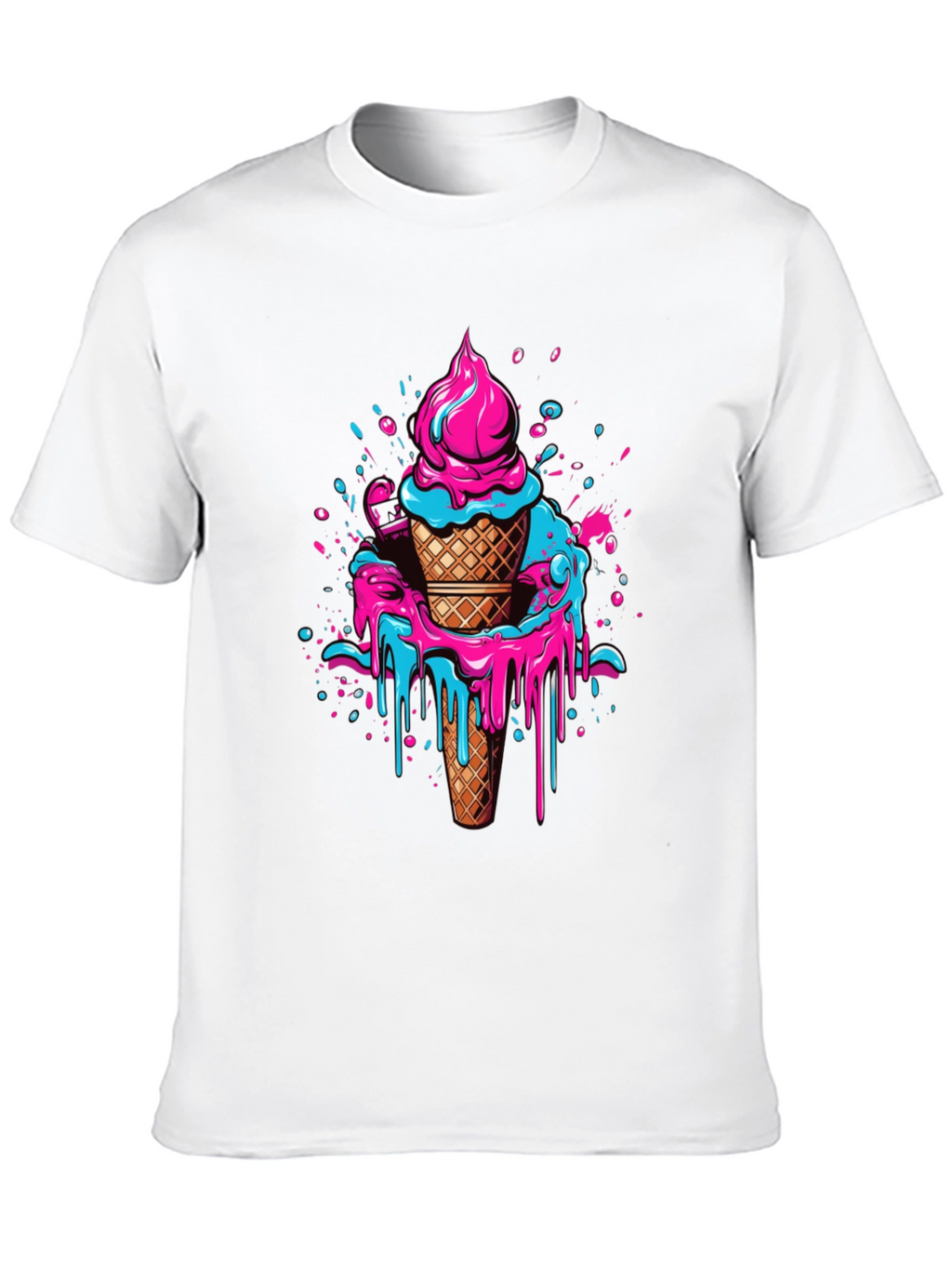 Ice Cream Drip Graphic Tee - Cool Casual Style