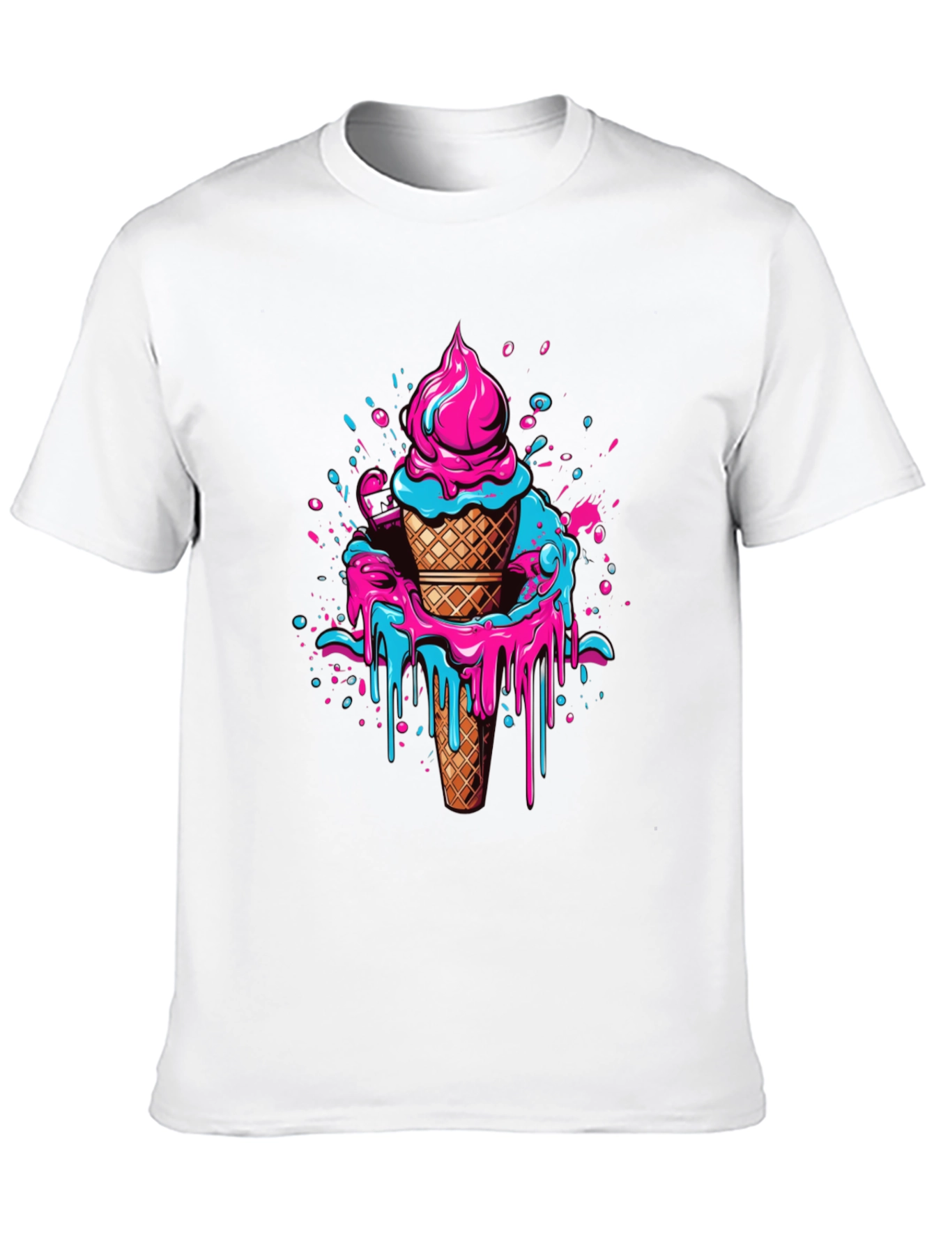 Ice Cream Drip Graphic Tee - Cool Casual Style