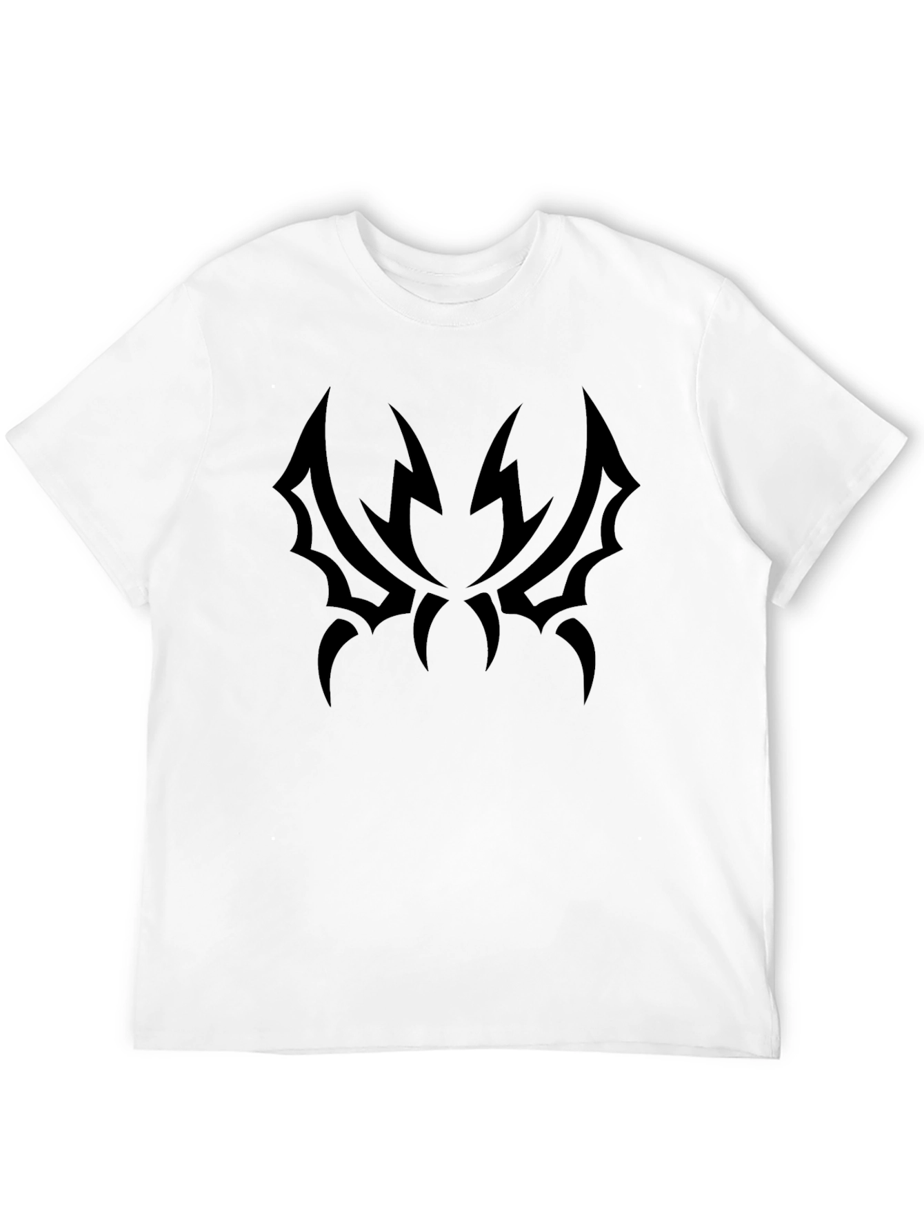 Edgy Black T-Shirt with Tribal Design