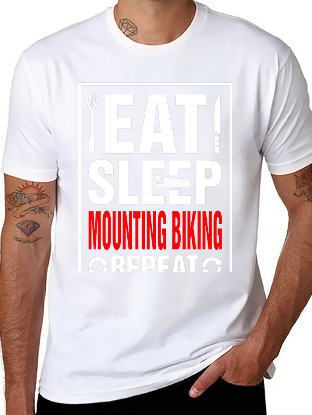 Eat Sleep Mountain Biking Repeat Graphic Tee