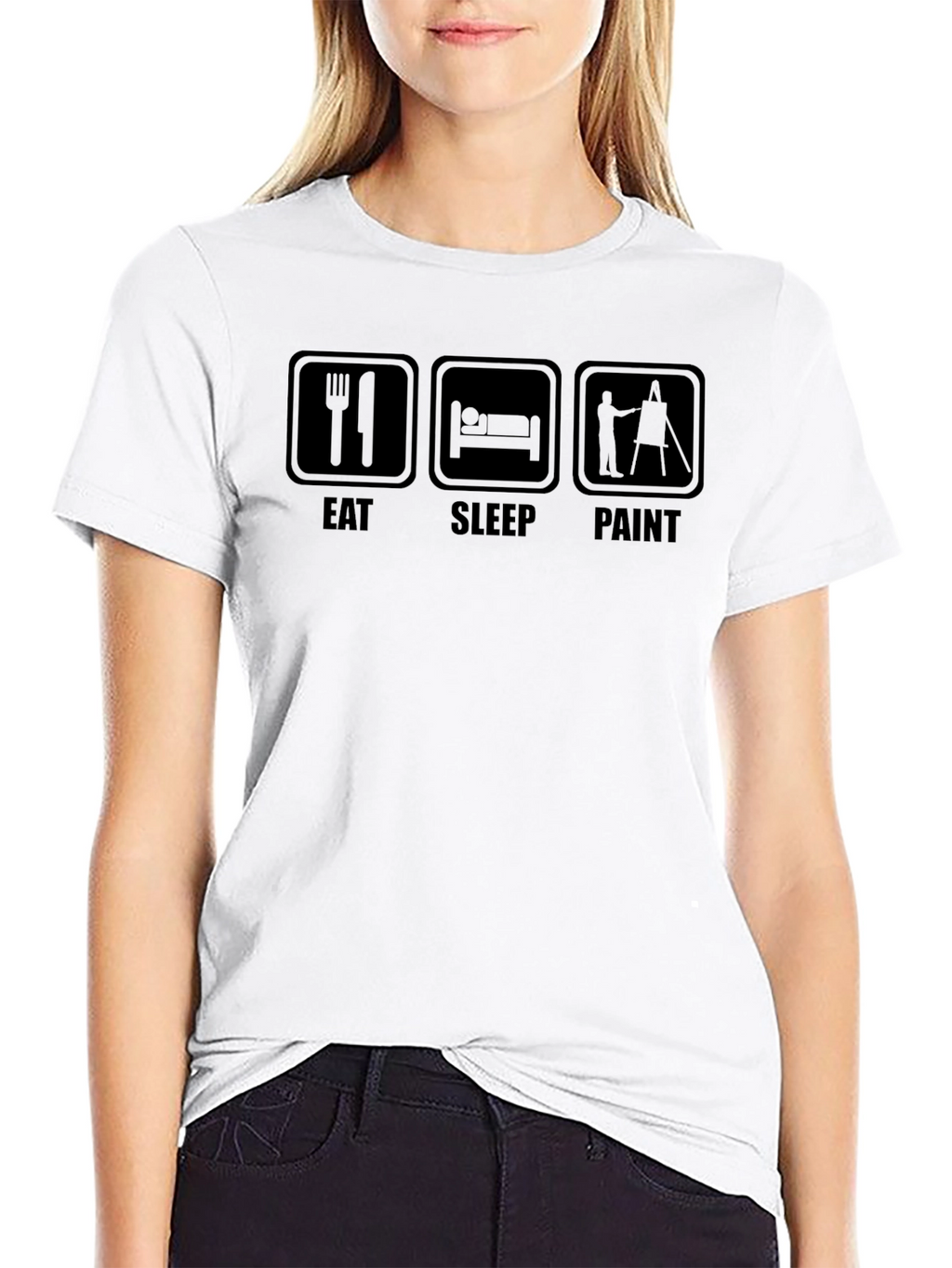 Eat Sleep Paint Black T-Shirt - Artist Life
