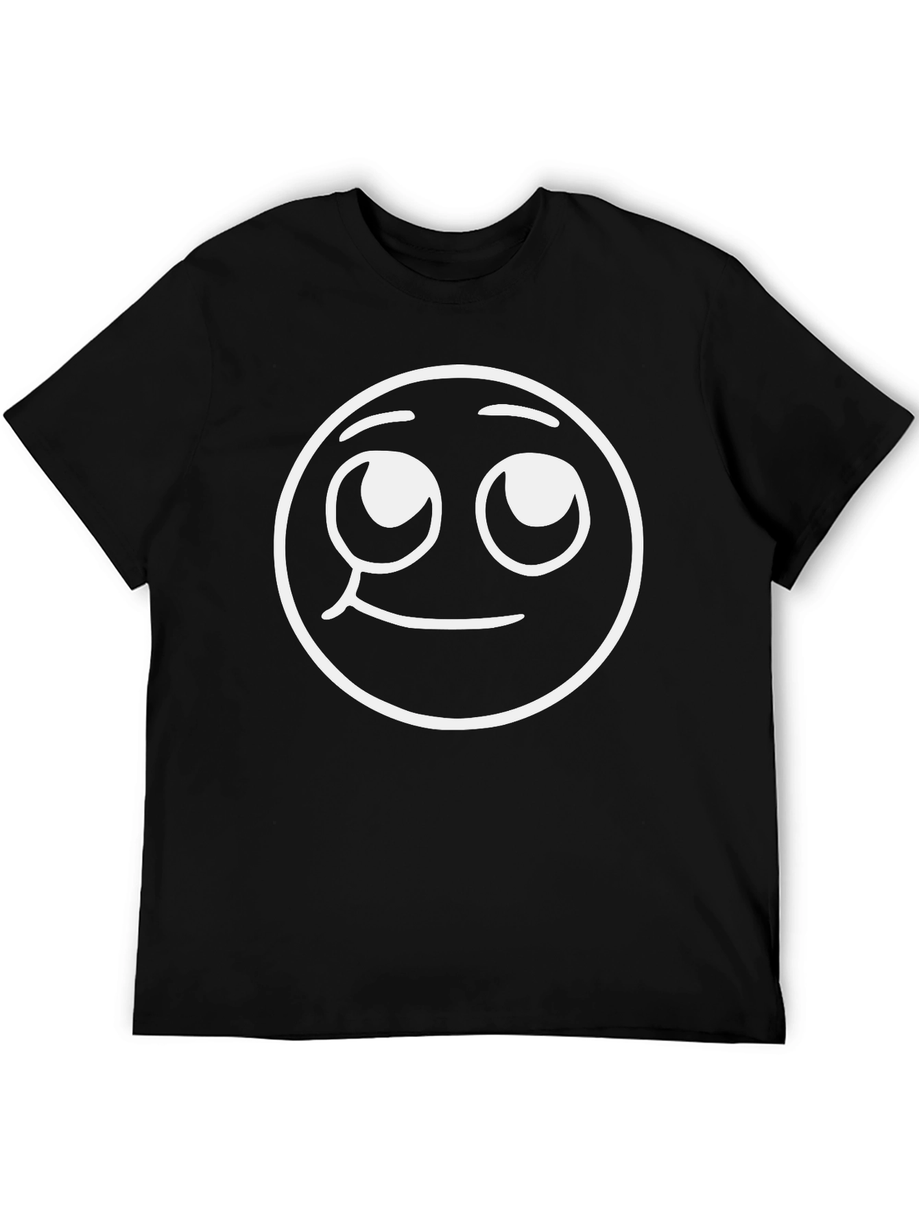 Funny Face Graphic Print Black T-Shirt