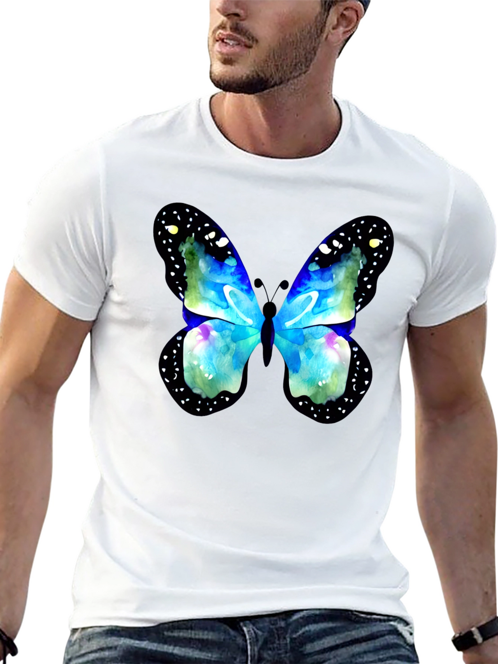 Butterfly Graphic Tee - Modern Art Shirt