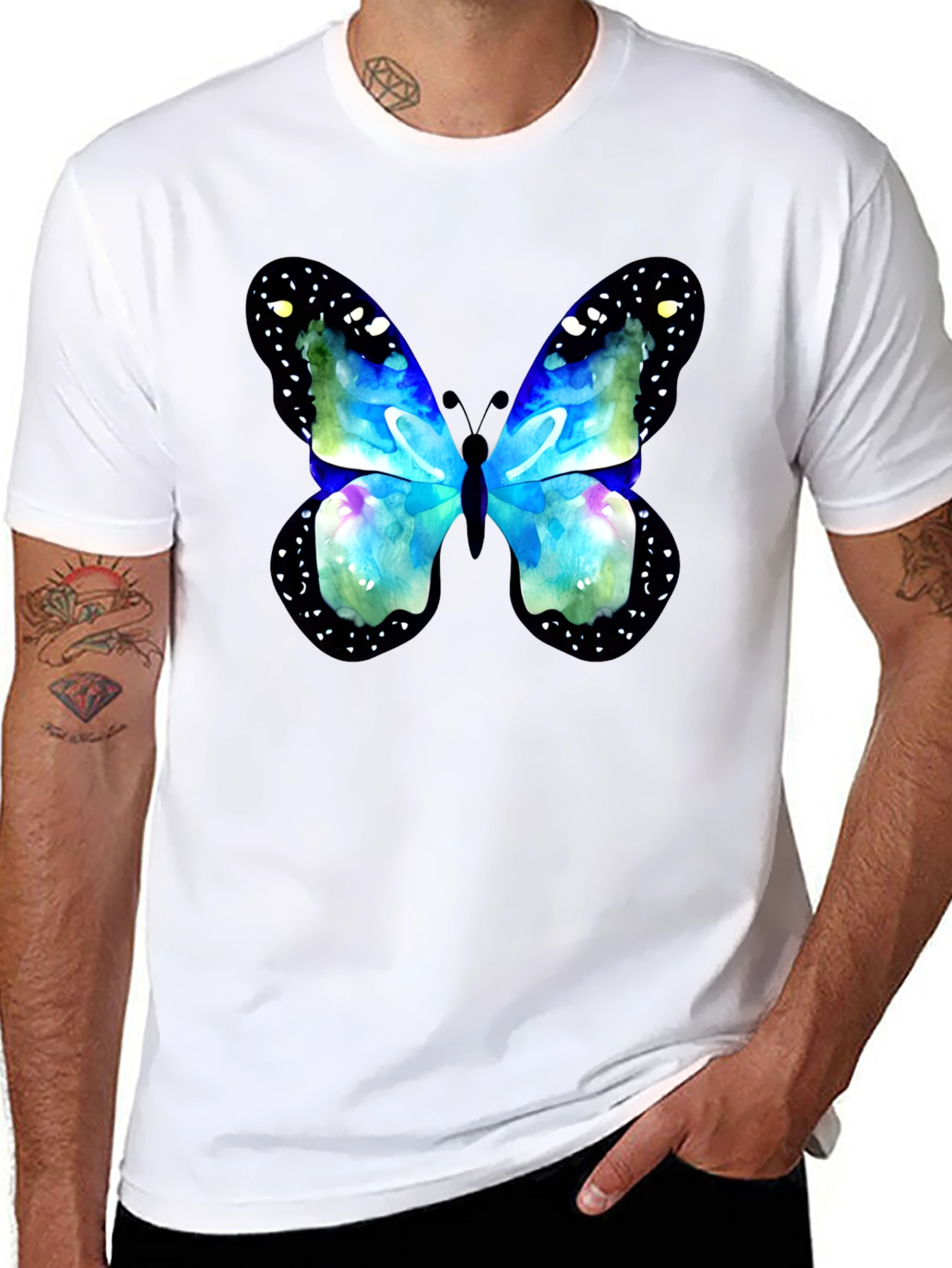 Butterfly Graphic Tee - Modern Art Shirt
