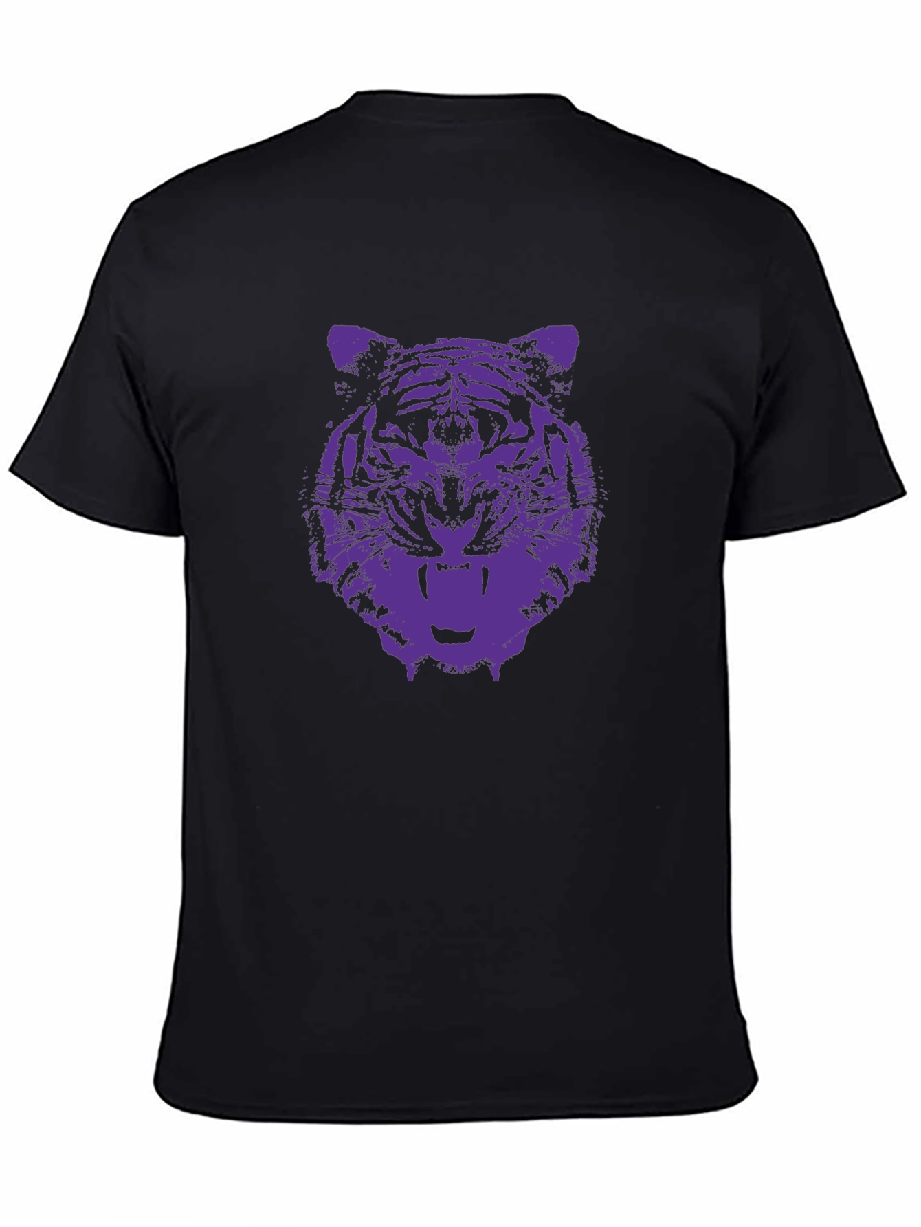 Tiger Graphic Tee - Black Cotton T-Shirt