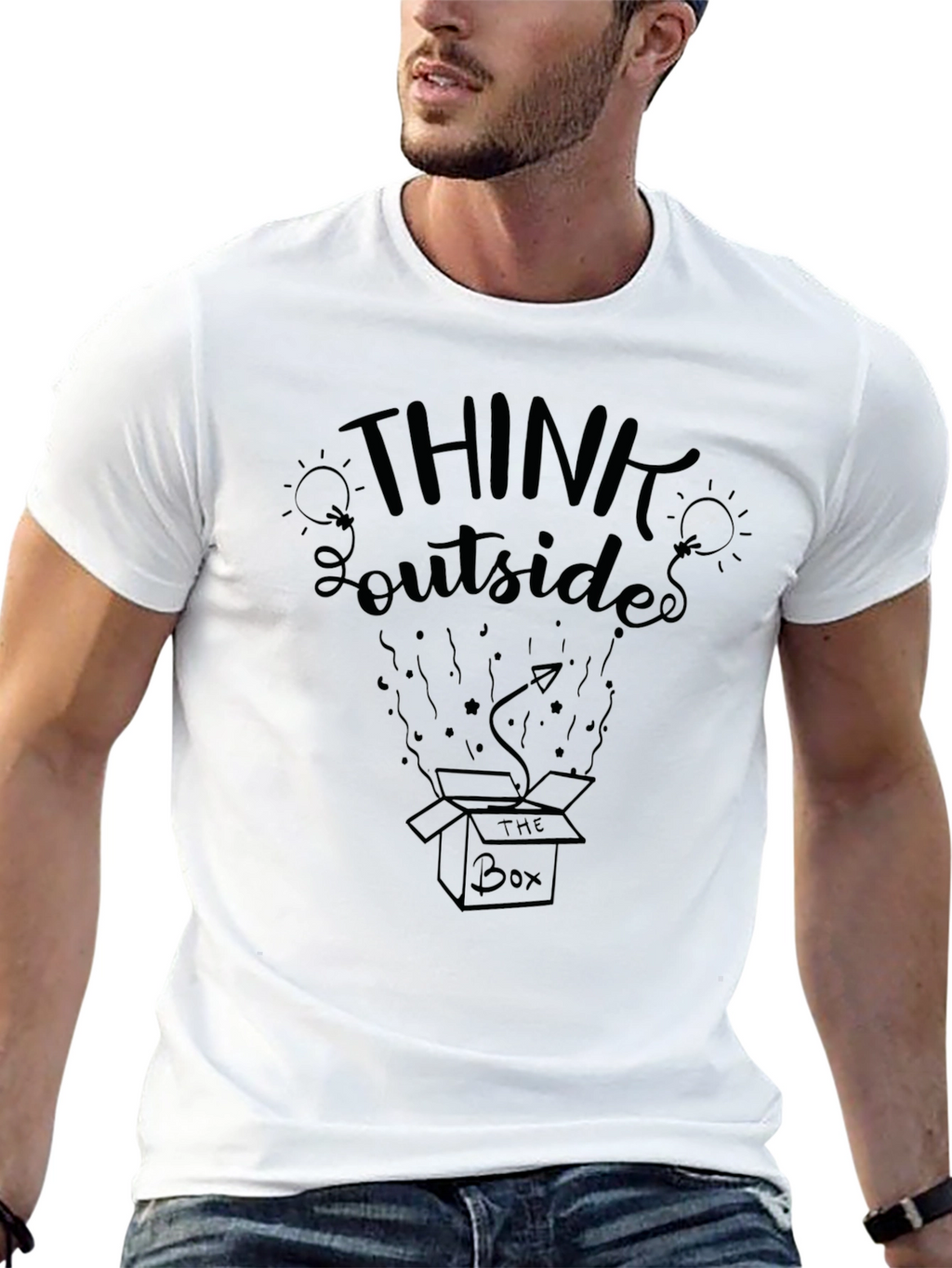 Think Outside the Box Graphic Tee - Soft Cotton