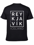Reykjavik Iceland T-Shirt - Black Graphic Tee