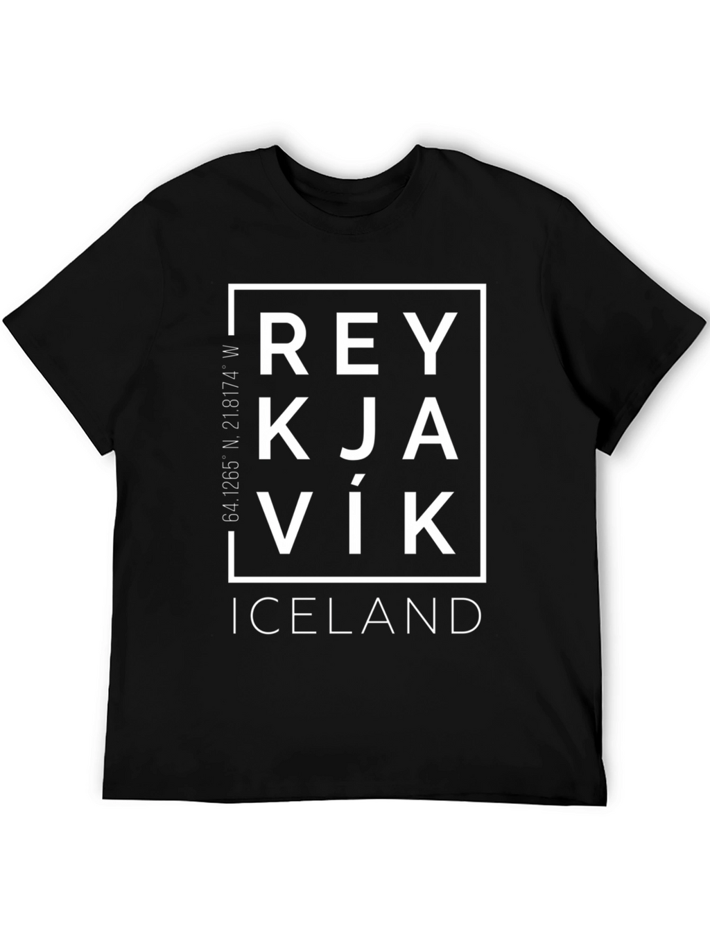 Reykjavik Iceland T-Shirt - Black Graphic Tee