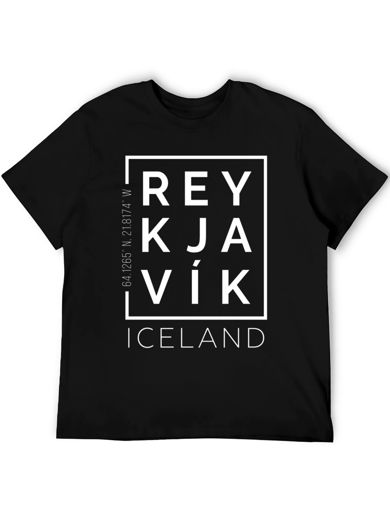 Reykjavik Iceland T-Shirt - Black Graphic Tee