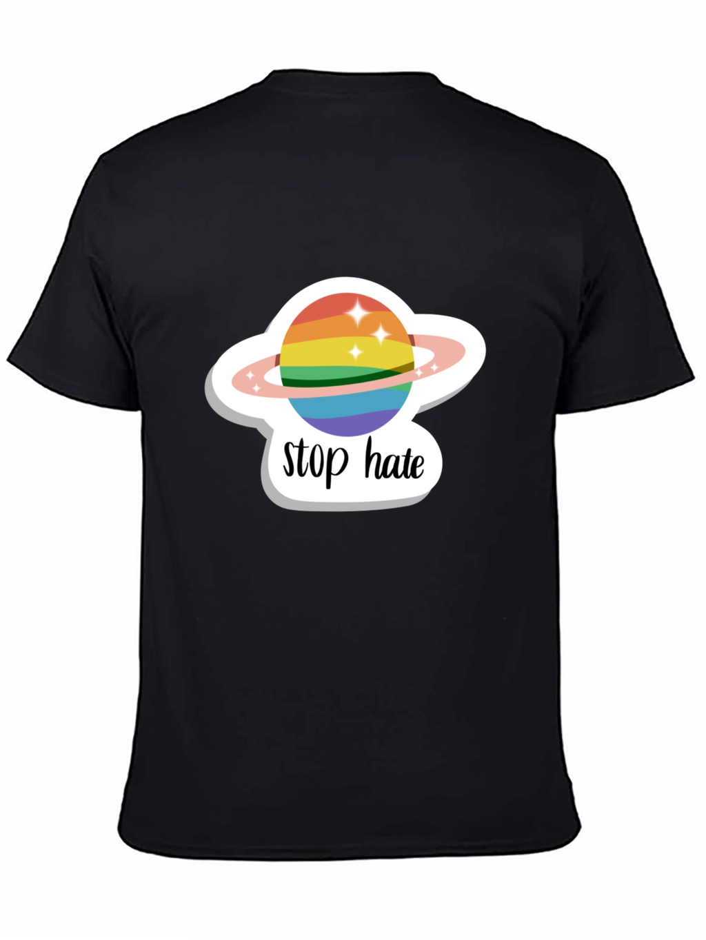 Stop Hate Rainbow Planet Graphic Tee