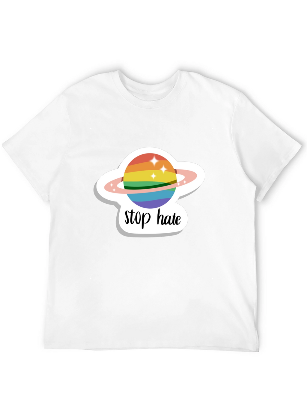 Stop Hate Rainbow Planet Graphic Tee