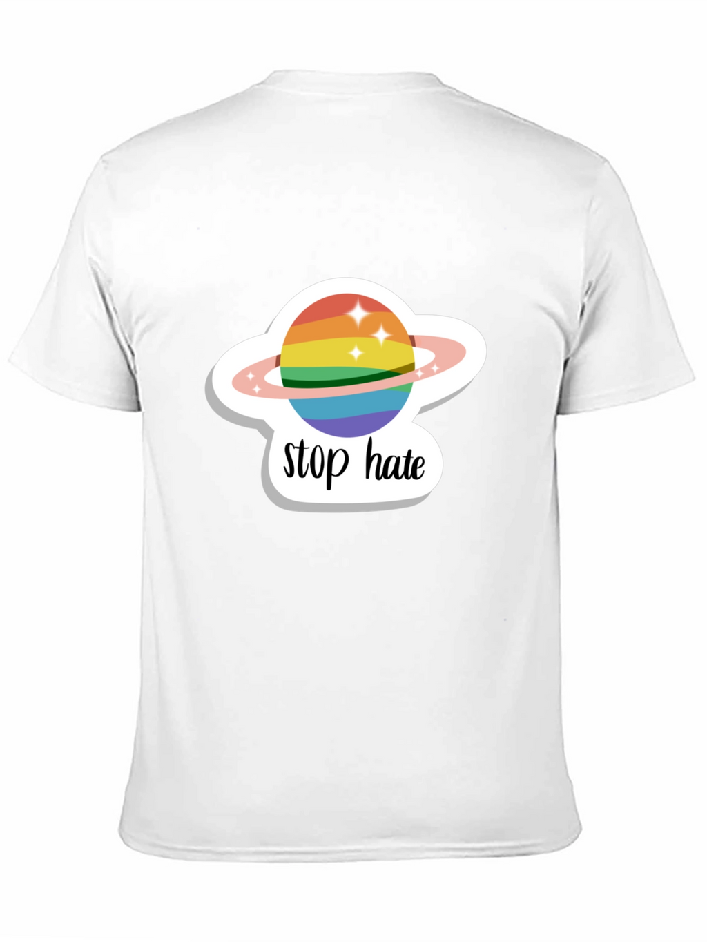 Stop Hate Rainbow Planet Graphic Tee