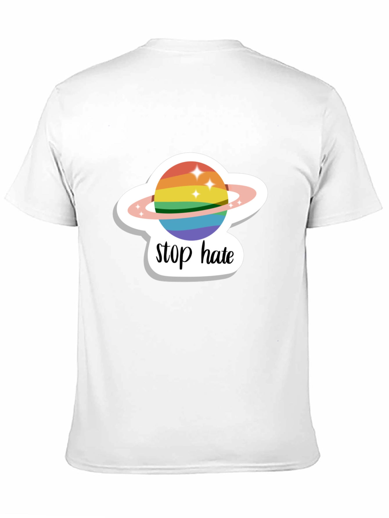 Stop Hate Rainbow Planet Graphic Tee