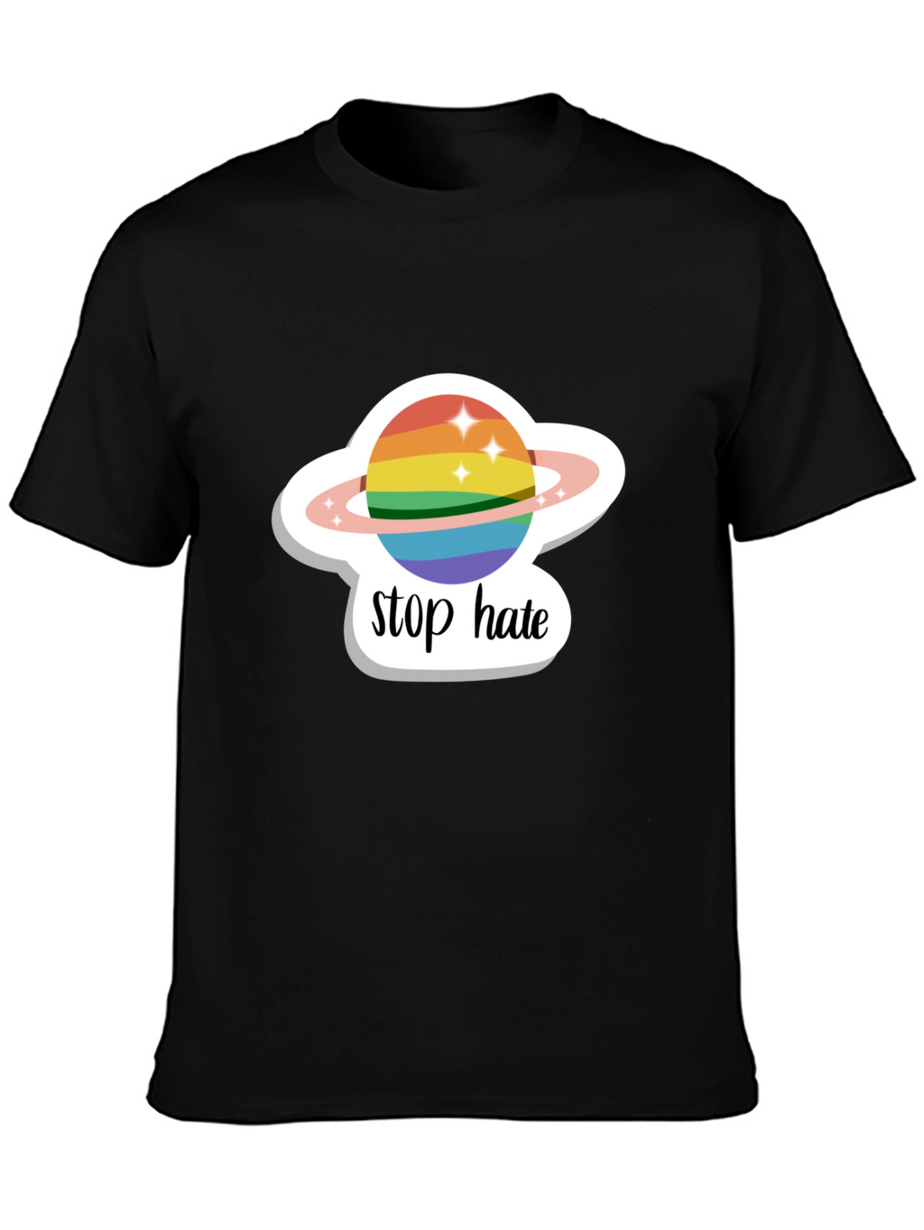 Stop Hate Rainbow Planet Graphic Tee