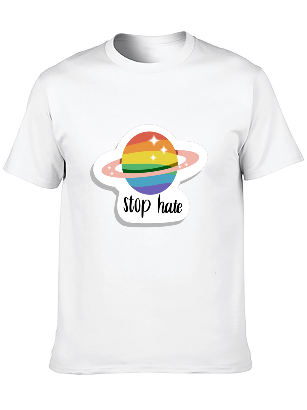 Stop Hate Rainbow Planet Graphic Tee