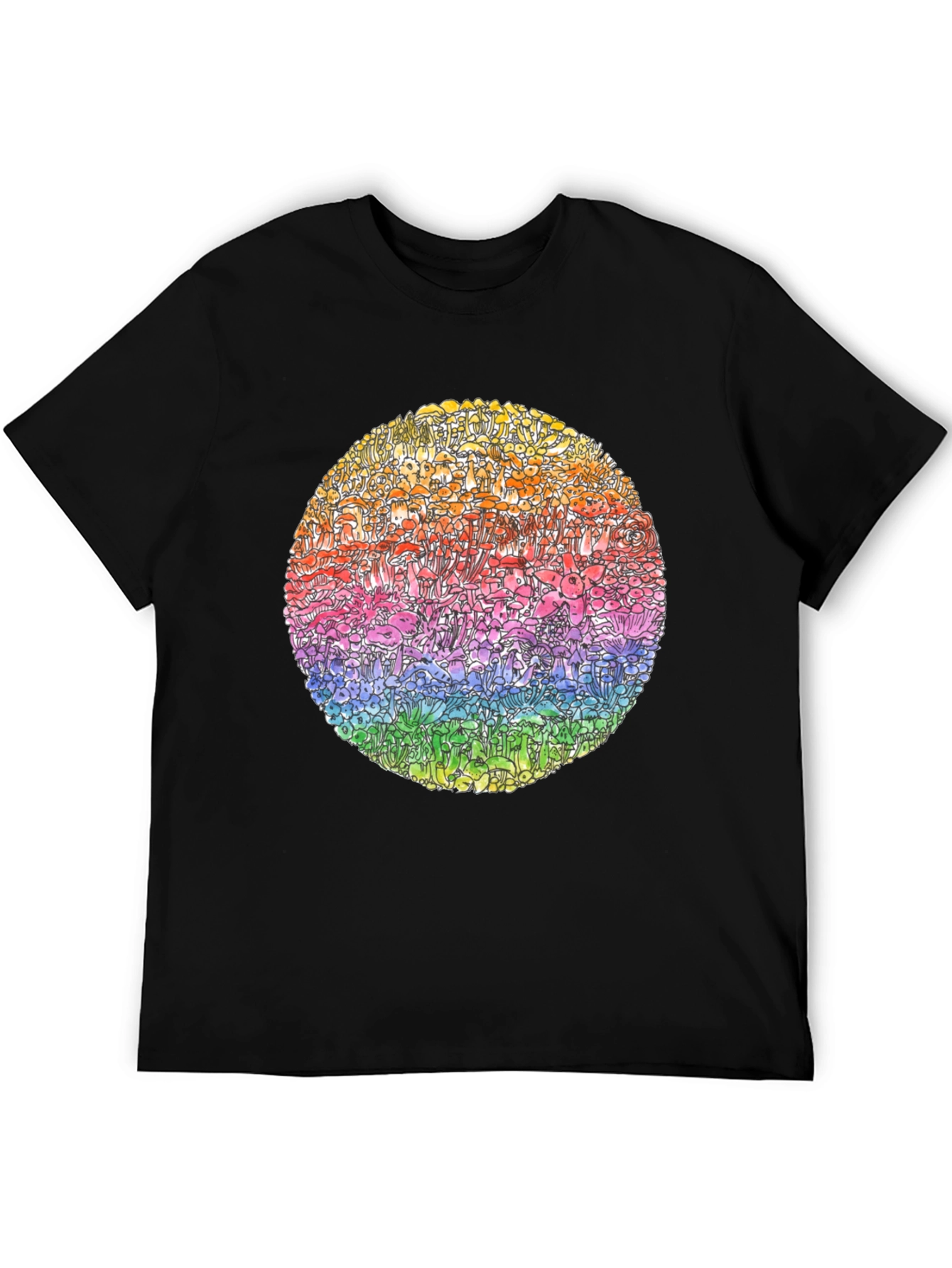 Rainbow Mushroom Circle Graphic Tee