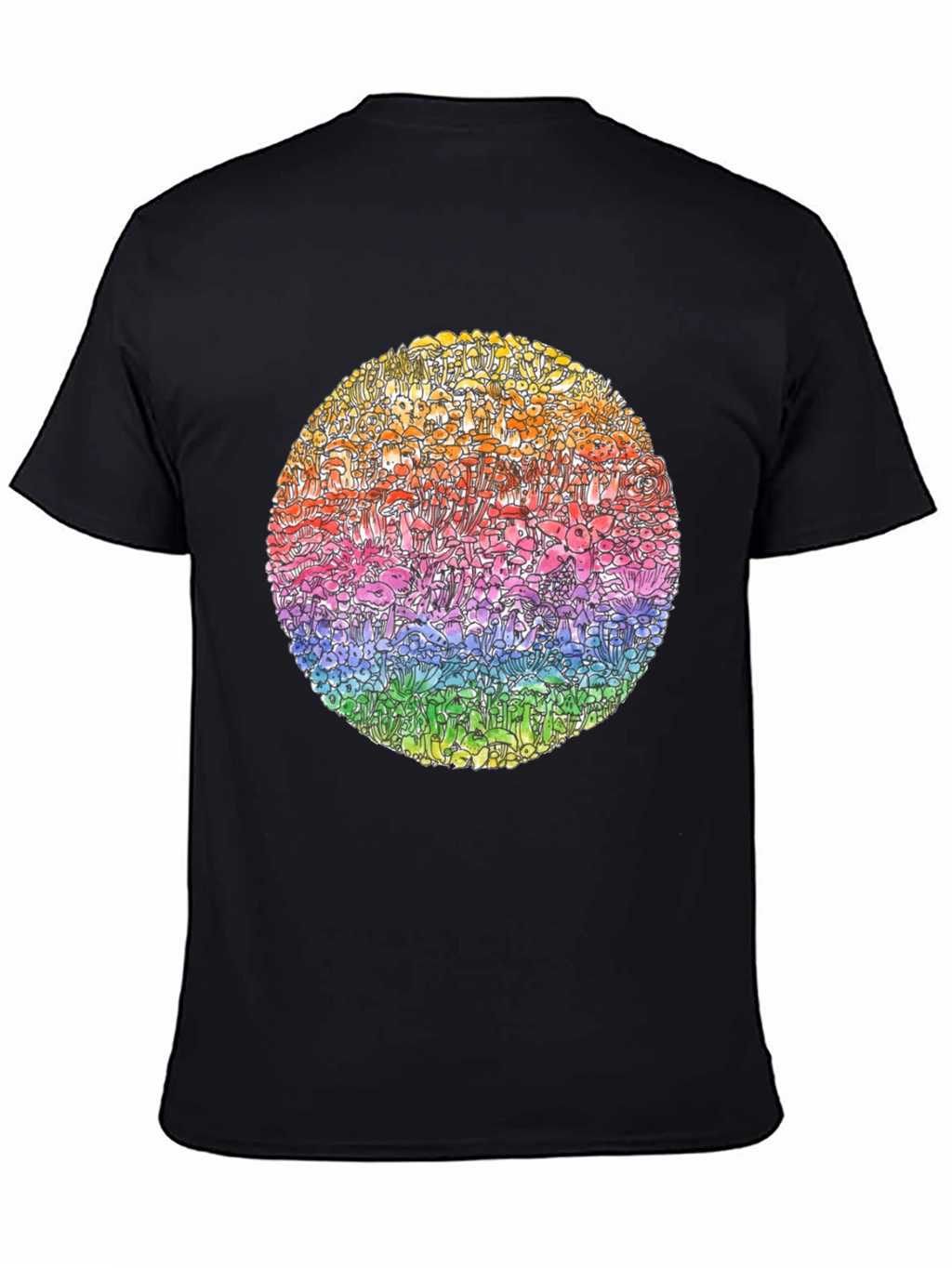 Rainbow Mushroom Circle Graphic Tee