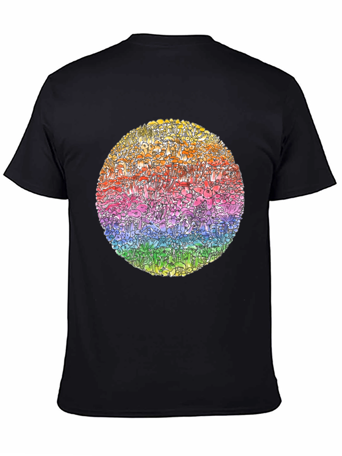 Rainbow Mushroom Circle Graphic Tee