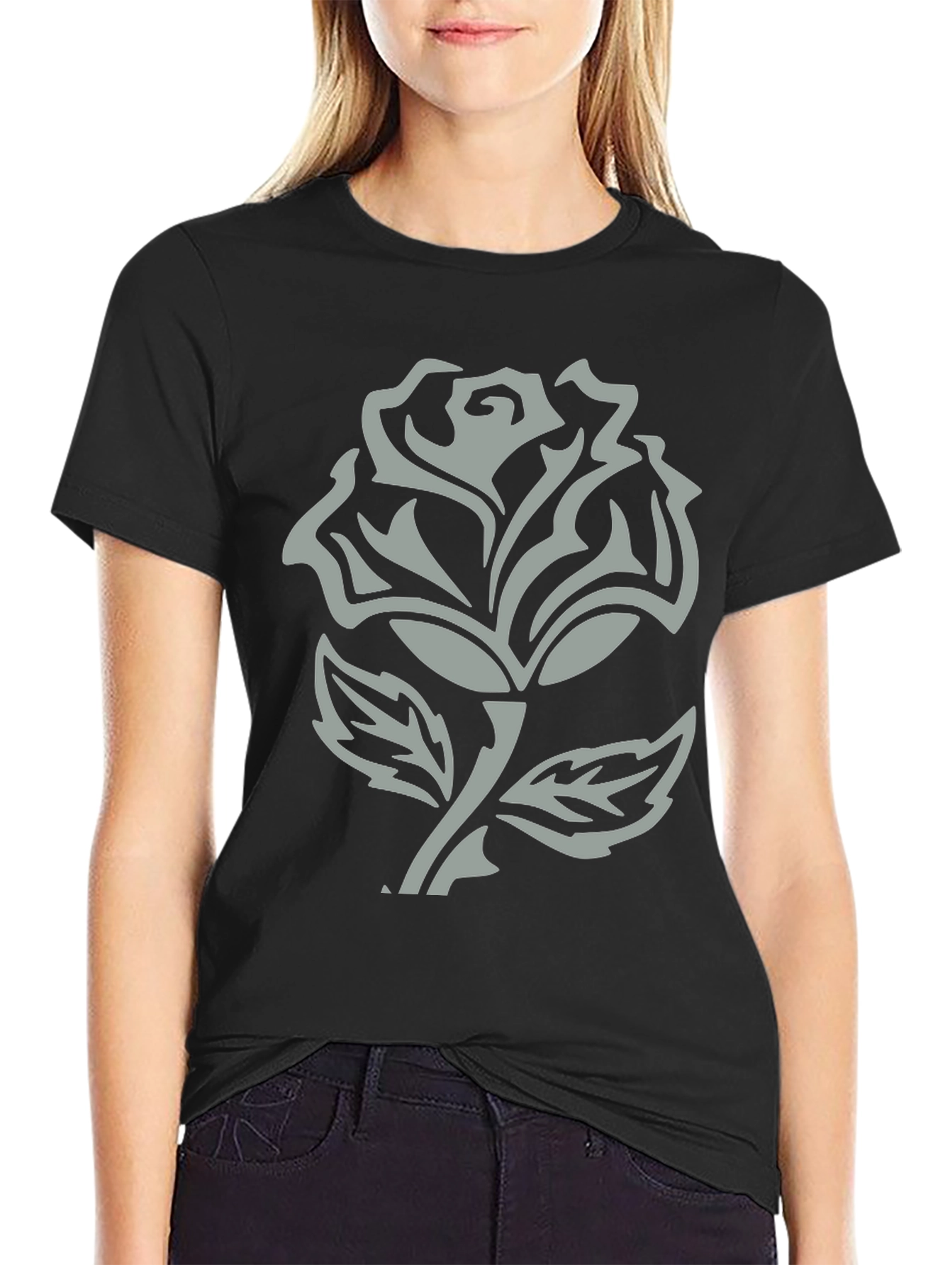 Rose Graphic Tee - Mens Black T-Shirt