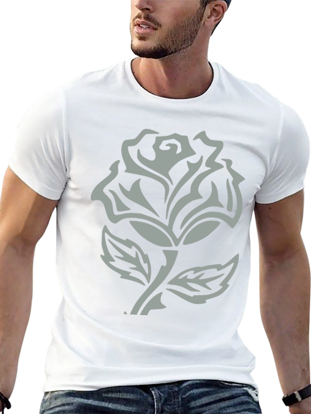 Rose Graphic Tee - Mens Black T-Shirt