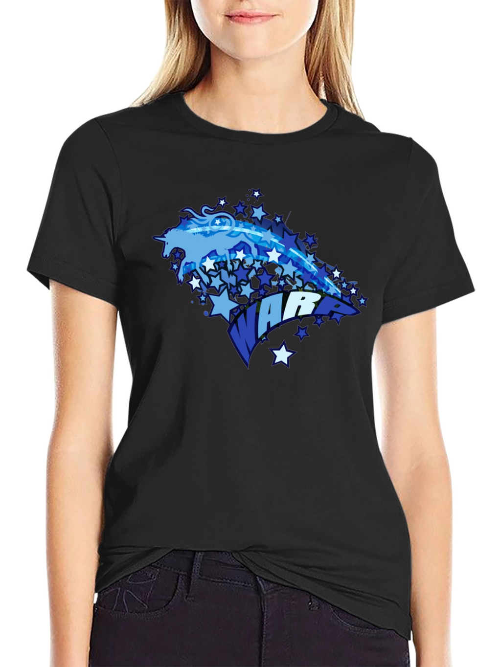Unicorn Warrior Graphic Black T-Shirt