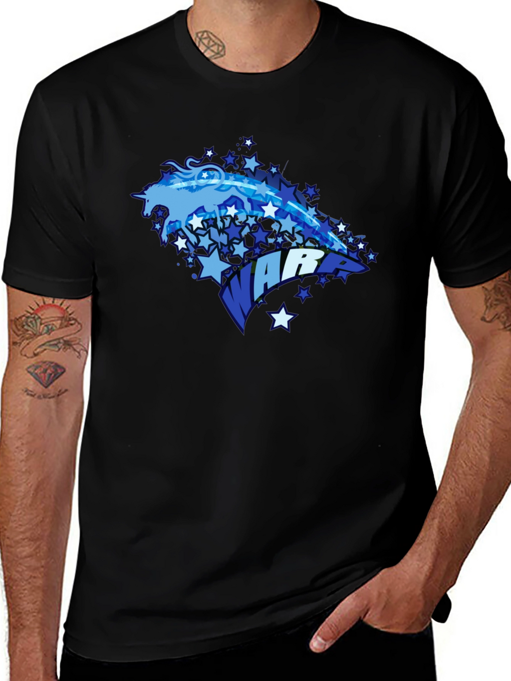 Unicorn Warrior Graphic Black T-Shirt
