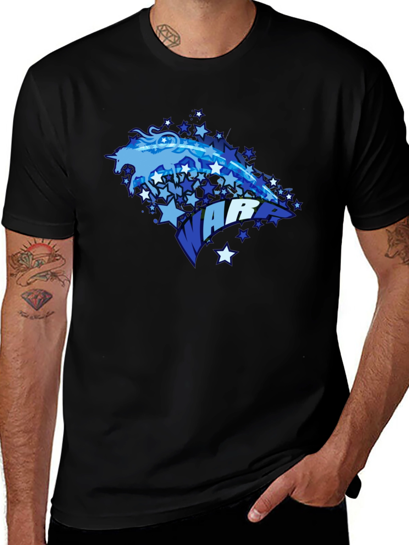 Unicorn Warrior Graphic Black T-Shirt